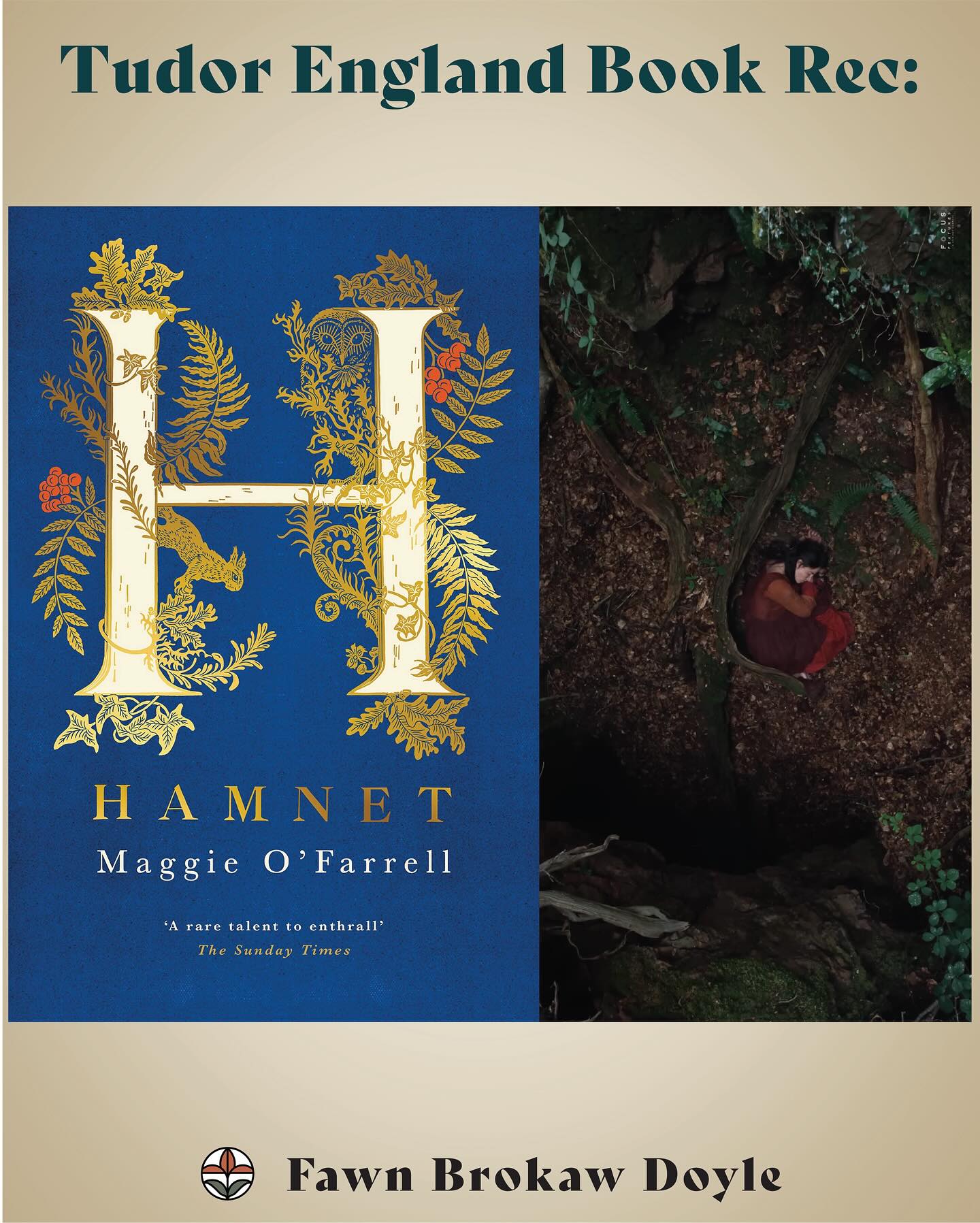 Day 10 of #HistoryBookHolidays: ✨Recommend a book about Tudor England✨My rec has to be Hamnet by Maggie O’Farrell. I haven’t seen the movie yet, but the trailer made me tear up, so I expect 2 hours of Jessie Buckley to fully destroy me😭 If you haven’t read it yet, please do before you see the movie! The image is a still from the trailer that I thought was beautiful- I vividly remember reading that scene in the book.
O’Farrell’s prose is lyrical. She paints a full picture of 16th-century Stratford, young love, a husband balking at familial expectations, what grief does to a family, and the complications love brings rather than living happily ever after.
The novel is centered on Shakespeare’s wife, Agnes. He is never actually mentioned by name (just husband or father). Agnes is portrayed as a mystical, inimitable woman who prefers living on the edges of expectations. Her early life borders on being a dark fairytale. Her adult life is defined by being trapped in the cage that she allowed her husband to escape.
I enjoyed that this novel immortalizes the wife and son of someone who needs no further acclaim. For someone to be great, like he was, required inspiration and support from the obscured lives of those around him.