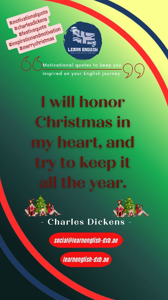 Today's #motivationalquote is from #charlesdickens #festivequote #stayinspired #feelingfestive🎄
