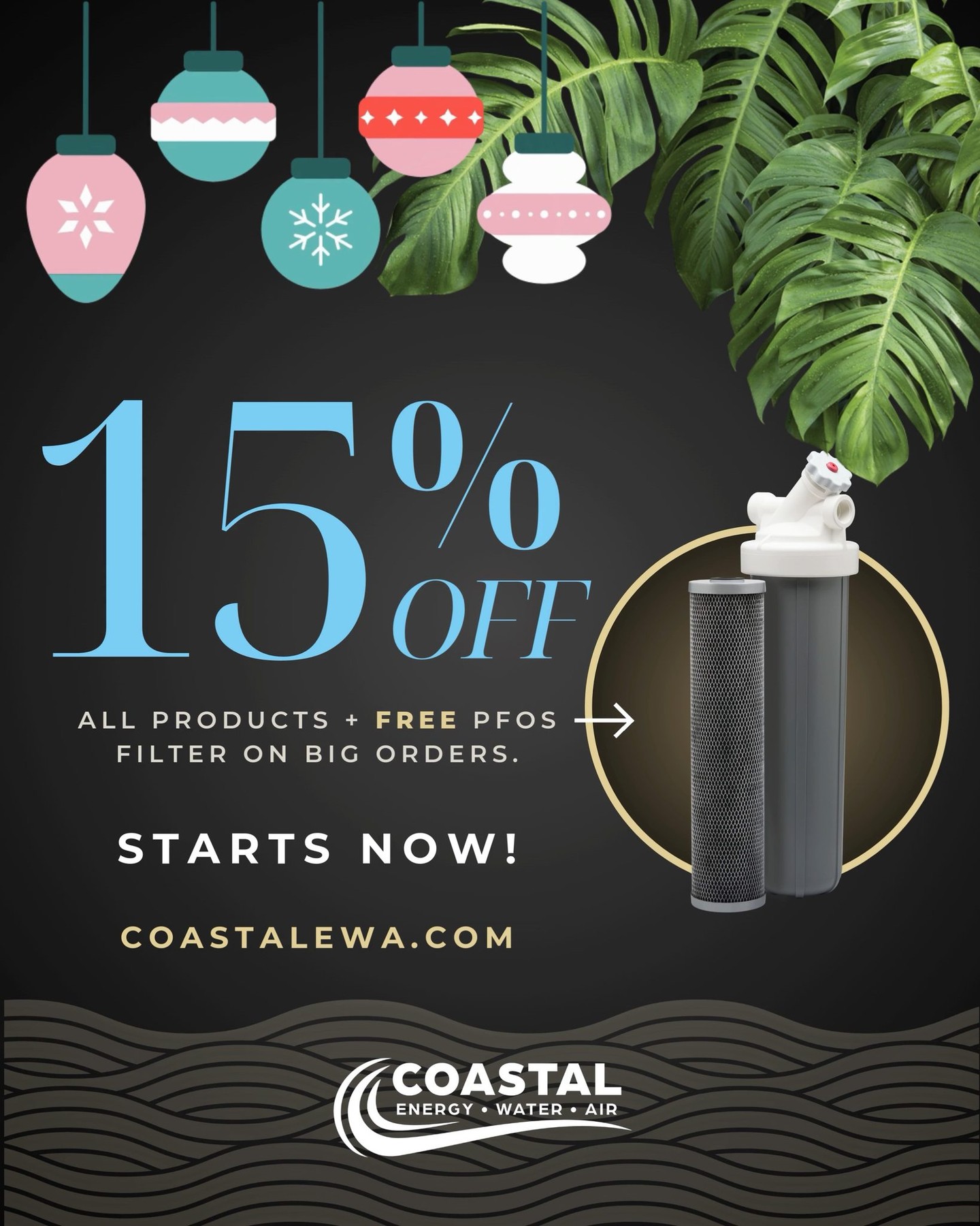 Starts today! ✨
Black Friday through Cyber Monday — upgrade your home with cleaner, safer water and enjoy bonus holiday perks while you’re at it.
This is the smartest home upgrade you’ll make all year. 💧🎁
Learn more about our RainSoft EC5, CleanStart, and AirMaster units at www.coastalewa.com.
#BlackFriday #CyberMonday #HolidaySavings #CleanWaterForAll #WaterFiltration #HealthyHome #FloridaHomes #HomeUpgrades #CoastalEWA #WaterQuality #EcoFriendlyLiving #HomeImprovementDeals