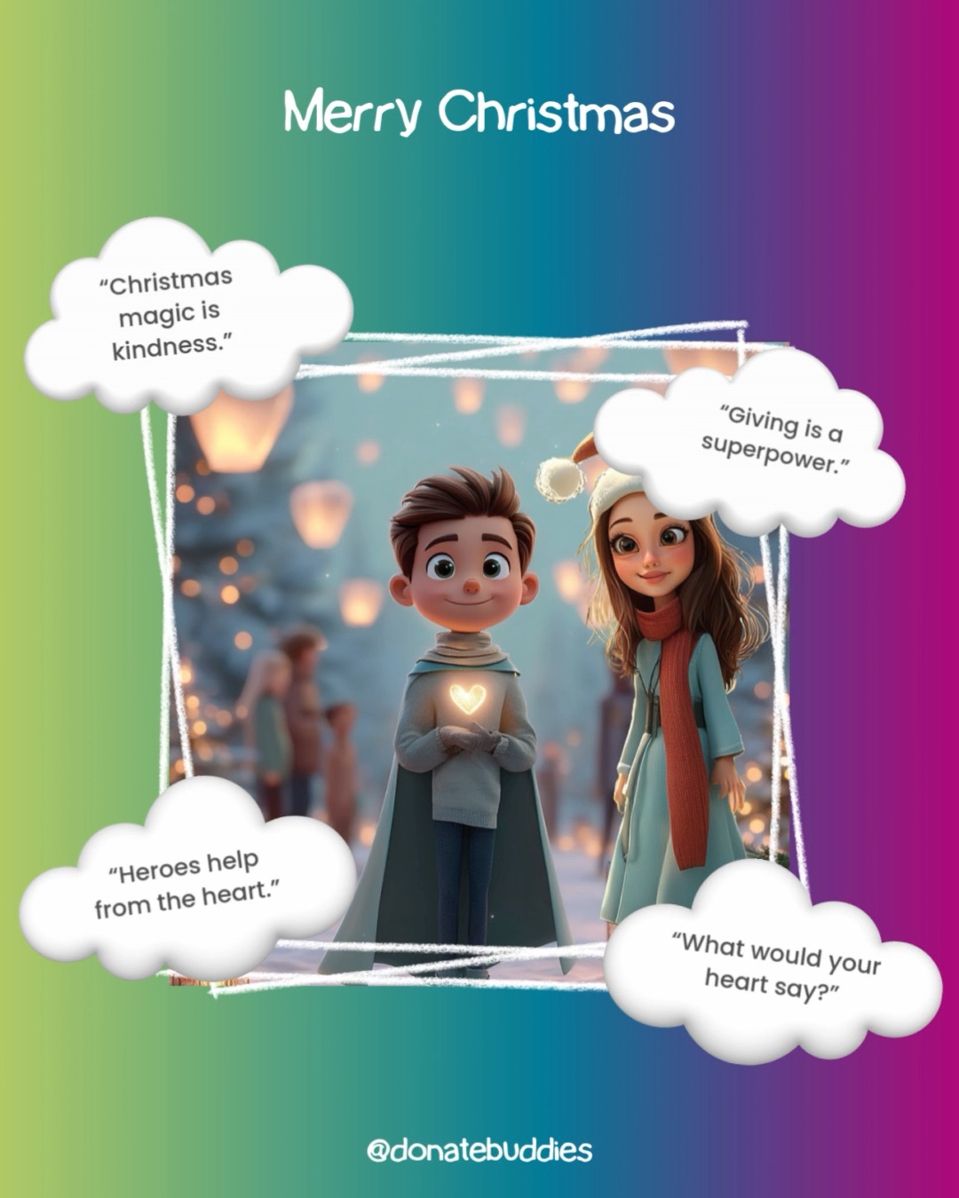 “The Christmas Captain Buddy Learned About Giving”
Once upon a twinkly Christmas Eve, when fairy lights sparkled like stars and the night felt extra magical, Captain Buddy put on his favourite green sweater and peeked outside the Donate Buddies Clubhouse. 🐻✨
Everywhere he looked, children were laughing, families were cuddling close, and lanterns floated gently into the sky.
The air buzzed with Christmas magic — the kind you don’t see with your eyes… but feel deep in your heart. 💫
Captain Buddy lifted his telescope, smiled, and whispered,
“Christmas isn’t just about presents under the tree.
It’s about kindness, hope… and helping others when they need it most.” 🌬️💙
As the Christmas bells began to ring, Captain Buddy and his best friend Anita packed a tiny suitcase.
Inside were big dreams, lots of gratitude, warm hugs — and a few very important naps! 😴✨
They were heading off on a little December holiday to rest, recharge, and dream up brand-new Donate Buddies adventures for the year ahead. 🌴🎒
“Don’t worry,” Captain Buddy said with a happy wave of his hand.
“I’ll be back in 2026 with new stories, new heroes, and even more heart!” ❤️
So this Christmas, Captain Buddy wants you to remember:
🎁 Small kind choices can make a big difference
🎁 Caring hearts are the bravest heroes of all
🎁 And when families talk about helping others, the world shines brighter
From Captain Buddy, Anita, and all the Donate Buddies…
🎄 Merry Christmas
🌟 Thank you for being part of our big, kind-hearted adventure
🐻💙 See you in 2026!
#DonateBuddies
#CaptainBuddy
#KindHearts
#KidsWhoCare
#FamilyConversations
#helpingothers
#MerryChristmas
#ChristmasMagic
#ChristmasKindness
#ChristmasStory
#HolidayKindness
#SeasonOfGiving
Disclaimer:
Donate Buddies shares educational content to raise awareness of organ and tissue donation in Australia. It is not medical advice. Please seek guidance from your healthcare professional or transplant team for personal medical concerns.