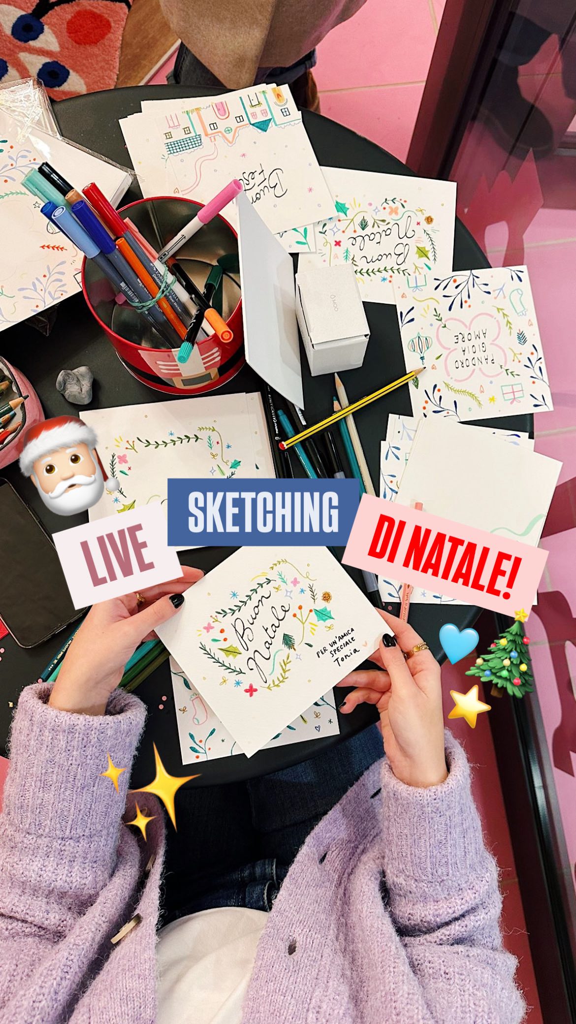 Disegni, chiacchiere e un po’ di magia natalizia 🎄ecco un assaggio di quello che è stato il mio live sketching di ieri da @fuori_scala 💖🎁
Grazie a chi è passato 🤗🙏🏻 #livesketching #natale #puglia