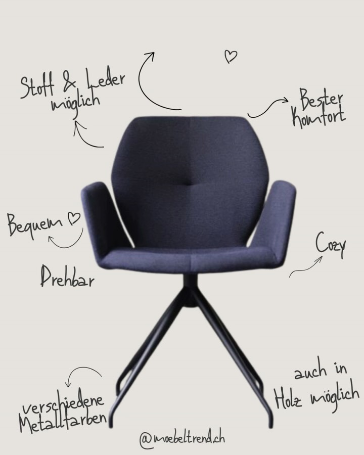 MOOD – unser Lieblingsstuhl kann einfach alles.
Von A wie ananasgelber Stoff bis Z wie zauberhaftes Leder.
Gestelle aus Holz oder Metall, in Farben von soft bis Statement.
Auf Wunsch mit Rollen. Und ja – als Stuhl oder Barhocker erhältlich.
Ein Stück Design, das sich komplett nach dir richtet.
#moebeltrend #moodchair #designchair #interiordesign #wohnen
