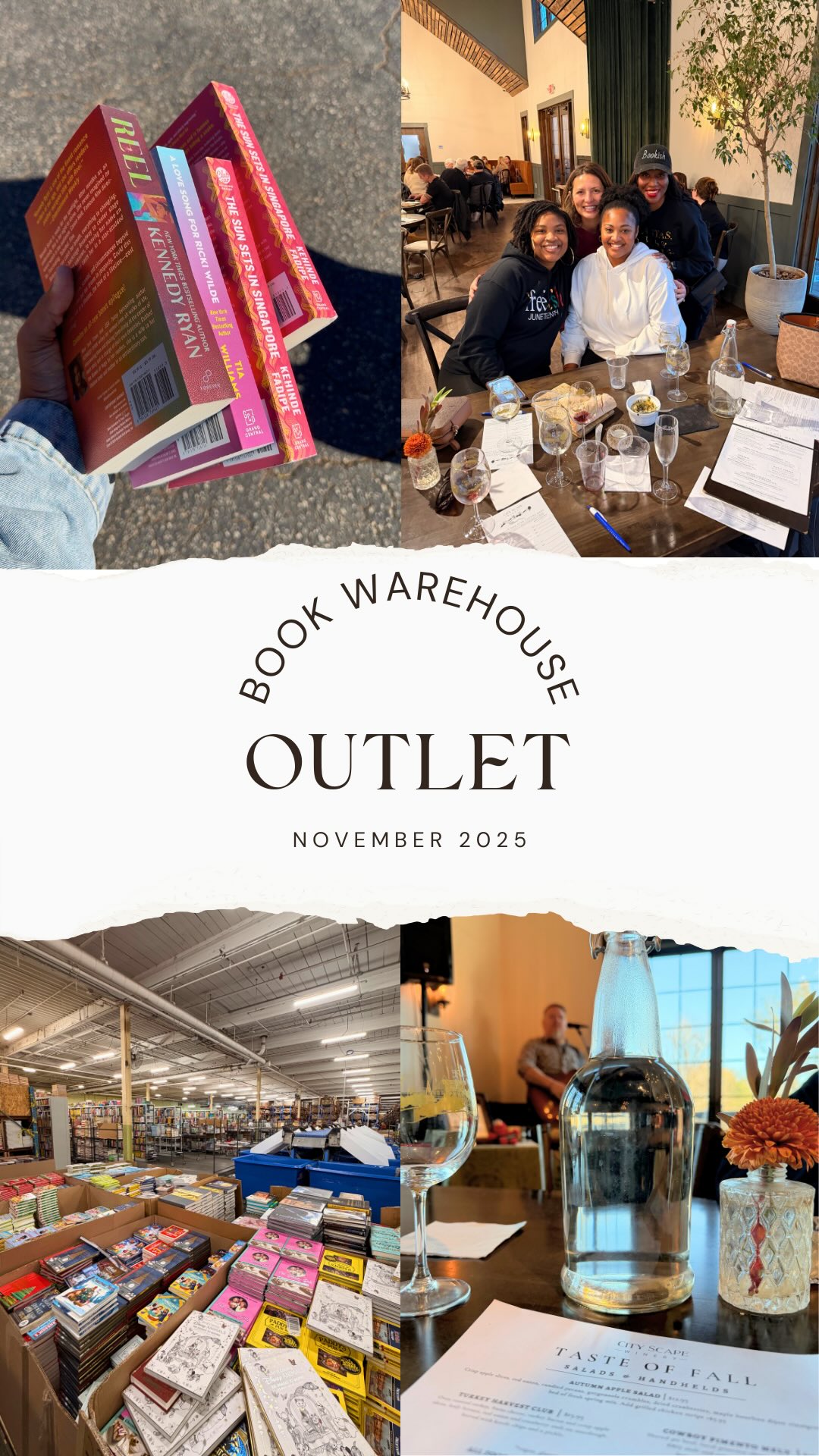 Back at @bookwarehouseoutlet again + made a stop at @cityscapewinery! 📚✨🍷
#booksbooksbooks #books #book #bookish #bookwarehouseoutlet