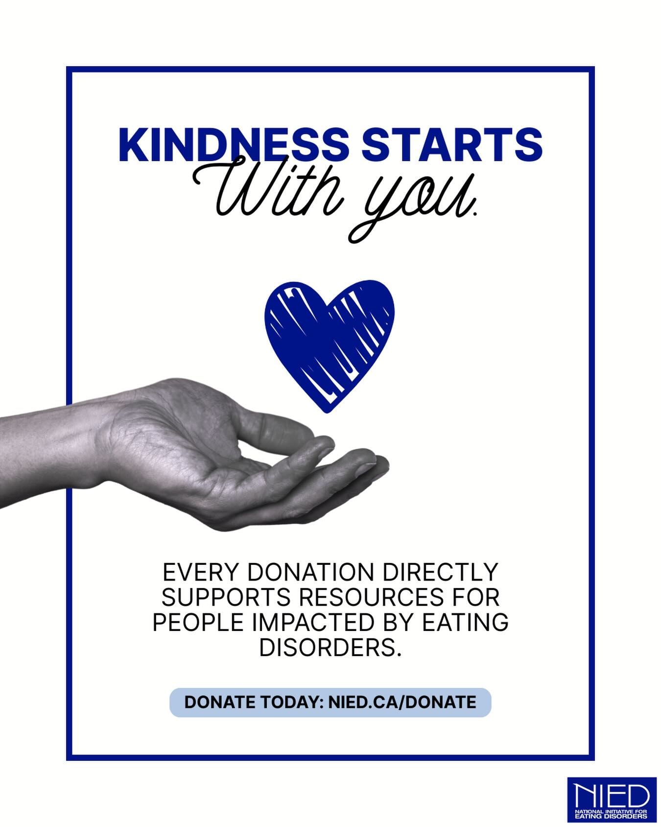 NIED needs you! When you donate, youāre supporting our mission to provide education, resources, and connection for individuals and families affected by eating disorders. Your contribution helps make care more accessible and ensures that no one has to navigate their journey alone.