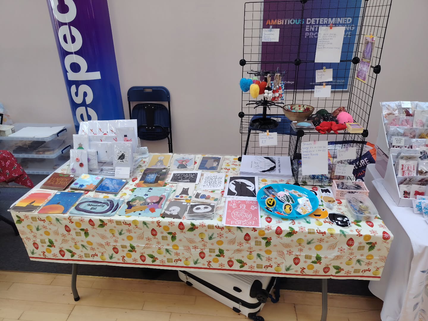 South Devon Christmas artstall #plushies #stickers #creedconventions #illustration #illustrationartist #art #artist #artistsoninstagram #artwork #artofinstagram