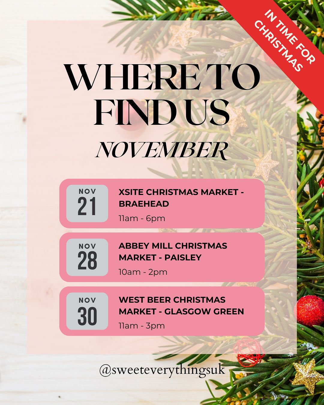 🌟CHRISTMAS MARKET TIME 🌟
(yes, we know it’s November) But who’s ready for handmade mince pies, Yule log brownie cake and fruitcake? 🙋♀️ Plus, we’ve got lovely edible gifts and Santa and gnome cupcakes for teachers, kids and party ready treats, all freshly baked that taste as good as they look 😋
Get your festive goodies all ordered and ticked off your Christmas list! Markets, here we come! We’ll pop a link in our bio if you want to pre-order for pick up at a Christmas market in our post 👉