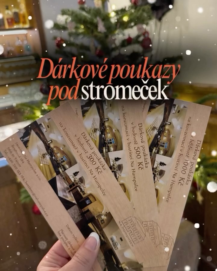 🎄 Vánoční dárek, který se nedává do šuplíku
Jsou dárky, které se rozbalí a za pár dní zmizí.
A pak jsou dárky, které se promění v čas, setkání a vzpomínku.
🎁 Dárkový poukaz do Hostince Na Humpolce
na dobré jídlo, klidný oběd, večeři ve dvou
nebo jen chvíli, kdy se nikam nespěchá.
Protože někdy je tím nejlepším dárkem
prostě být spolu u jednoho stolu.
✨ K dostání u nás na Humpolce
📍 Brněnská 184, Tišnov