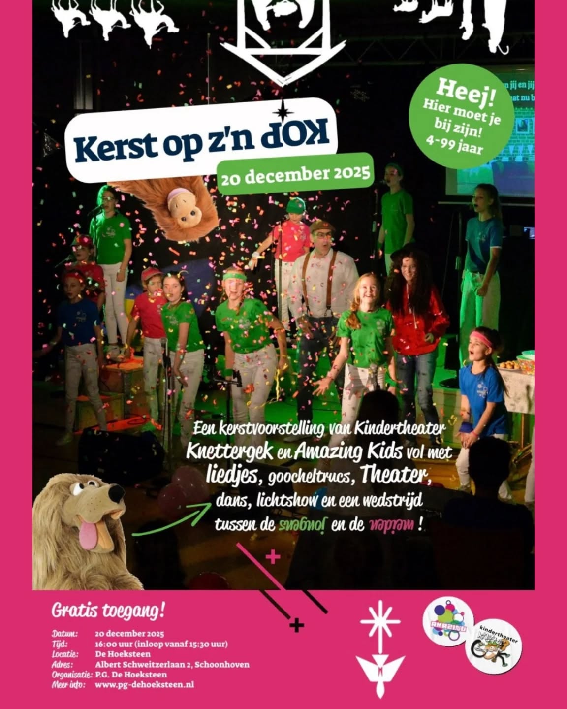 20 december 16:00 - Kerst op z'n kop! - de Hoeksteen Schoonhoven @kindertheaterknettergek
#zang #dans #theater #schoonhoven #kerst #kerstopznkop #amazingkids
