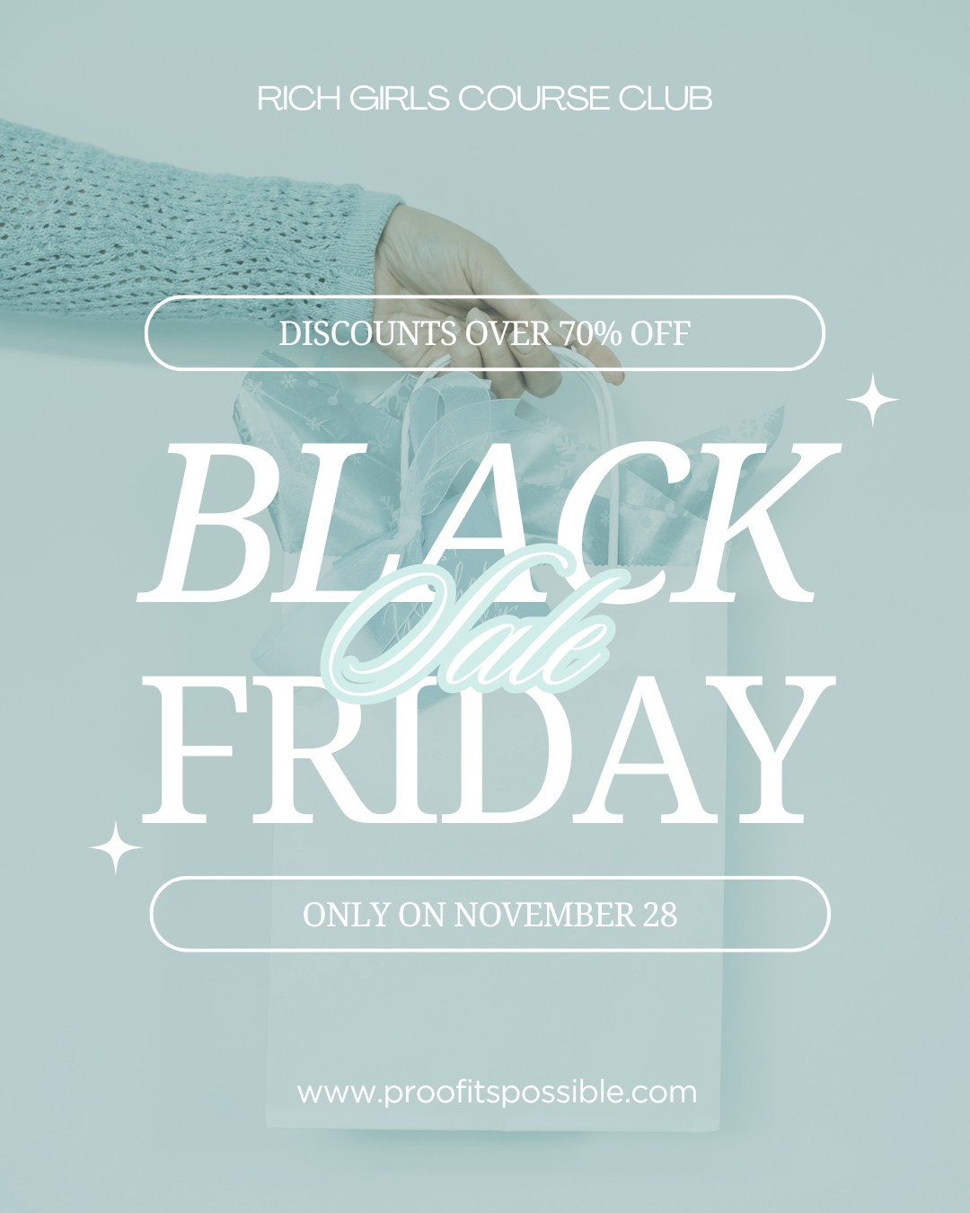 We want to help even more female entrepreneurs embrace their rich girl energy. We are having a Black Friday sale with all of our discounts OVER 70% OFF! Our courses will teach you everything you need to know about digital product creation, selling on stories, and mastering Canva. Now is the best time to take the leap and create lasting, reliable income streams that make you money while you sleep. See you on November 28th for this incredible sale. https://www.proofitspossible.com/rich-girls-course-club
#richgirlscourseclub #blackfriday #femaleentrepreneurs #passiveincome #coursecreator