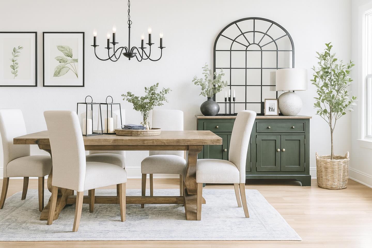 ~ A dining room designed to feel calm, inviting and beautifully pulled together.
~ Warm oak, soft cream upholstery and a statement black iron chandelier set the tone, while the deep green sideboard and oversized mirror add depth and character. The blue rug grounds the space and gives it that subtle layer of warmth that makes a room feel complete.
~ If you want a home that flows, feels considered and reflects your style, my Room Refresh and Room Makeover services are designed to do exactly that, without the overwhelm.
~ If you’d love a space that finally feels finished, get in touch and let’s create it together.
#InteriorDesignUK #DiningRoomDesign #HomeInspoUK #CalmInteriors #TimelessInteriors #ModernFarmhouseStyle #WilliamMorrisInspired #GreenInteriors #SouthEastInteriors #InteriorDesignerUK #RealHomeStyle #DesignDetails #UKHomes #HomeDecorIdeas #RoomMakeover #roomrefresh #interiordesign