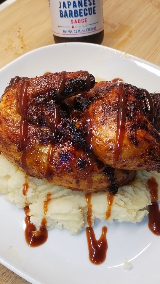 "Weekend vibes: Started with a half chicken rubbed down in @kindersspices SPG (salt, pepper, garlic – the holy trinity!).
Popped it in the oven at 180°C for 45 mins until it was golden and tender.
Cranked the heat to 200°C, brushed on @melindasfoods Japanese BBQ sauce while it preheated – that sweet-savory glaze situation is NEXT LEVEL.
Back in for 5 mins to caramelize
Plated it over velvety creamy mashed potatoes and hit it with one more drizzle. Crispy skin, juicy meat, and flavors that slap. Simple, quick, and 100% crave-worthy. What's your go-to chicken hack? 👀🍗"
#BBQChicken
#OvenRoasted
#HomeCooked
#ChickenDinner
#MashedPotatoes
#JapaneseBBQ
#Foodie
#EasyRecipes
#FlavorPacked
#DinnerIdeas