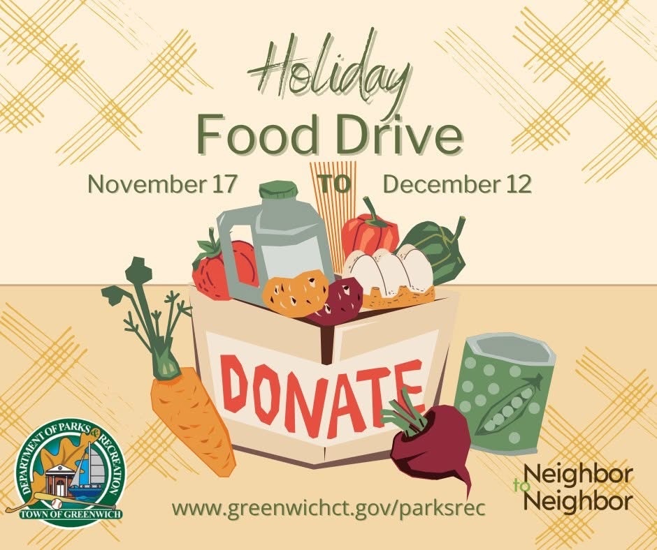 The season of giving is here!
This holiday season let’s make sure every family in Greenwich has food on the table!
Join @greenwichparksrec & @ntngreenwich for their annual Food Drive, running Nov. 17 – Dec. 12, 2025.
Drop off non-perishable food items at:
• Town Hall
• Parks & Recreation Office
• Bendheim Western Greenwich Civic Center
• Cohen Eastern Greenwich Civic Center
• Dorothy Hamill Ice Rink
Prefer to donate fresh produce online? Link in bio!
#SeasonOfGiving #GreenwichCT #GiveBackGreenwich
