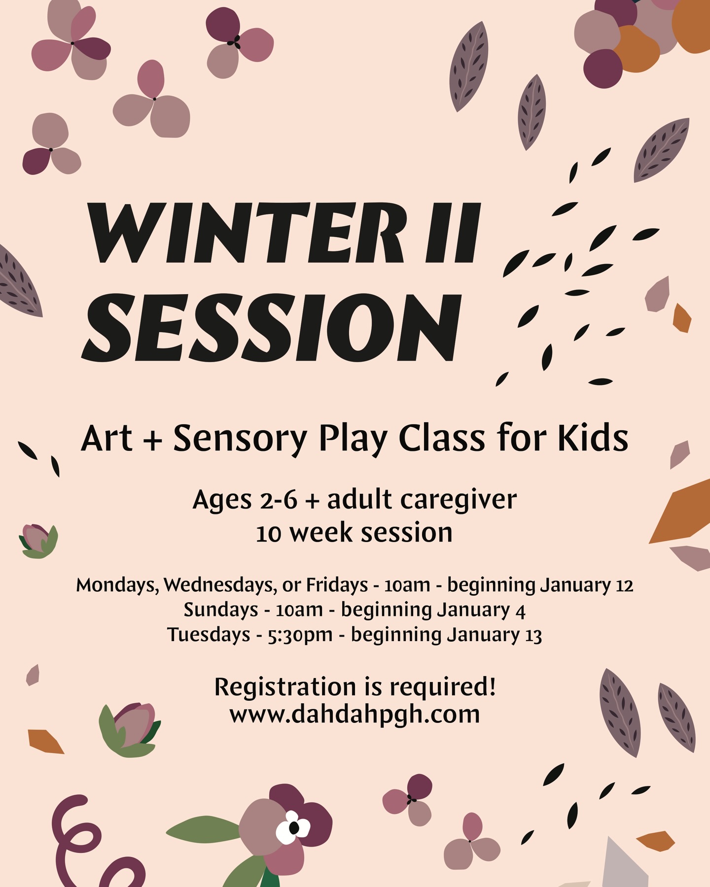 ✨ Winter classes start SOON ✨ Join us for 10 weeks to get us through the long Pittsburgh winter 🤍 sign up on our website: www.dahdahpgh.com