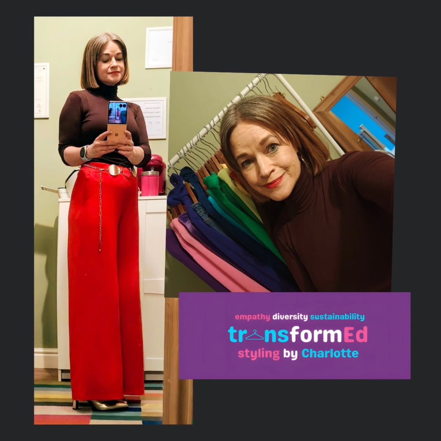 Yesterday's look for an evening out with 'old' colleagues from my days working at my local university. If you like the red, swipe for some red on red! Wearing such a vibrant colour makes styling easy as an understated neutral lets the colour pop do the talking... Unless, like me, you can't resist adding gold boots! I also took my @lucyandyak wash bag as an improvised clutch!
โค๏ธ๐ค
Boots and coat preloved
Bag @lucyandyak
Top and trousers @_kettlewell
๐คโค๏ธ
Personal Styling Hull
Colour Analysis Hull
Sustainable Styling
#kettlewellstylists