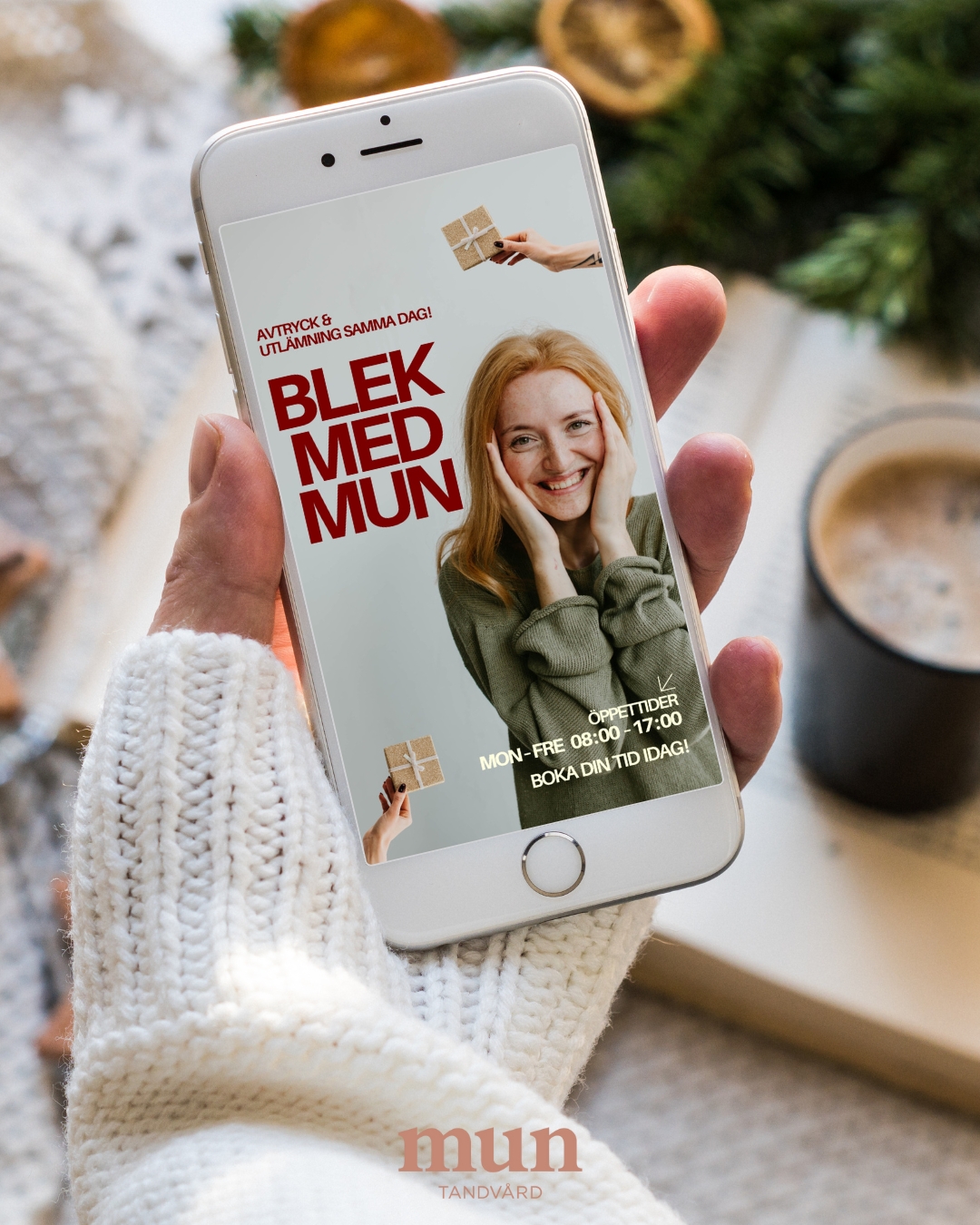 ✨ JULERBJUDANDE – Blek med Mun för endast 2 495 kr! ✨
Få ett strålande leende lagom till jul 🎄
Denna kampanj va väldigt omtyckt förra året av er patienter därav kör vi den igen! Hos oss får du tid för avtryck och utlämning av blekskenor samma dag. Snabbt och smidigt! #blekmedmun
Den perfekta julklappen till dig själv eller någon du tycker om 🤍
Boka din tid idag! www.muntandvard.se