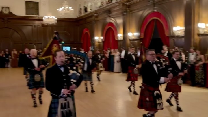 The St Andrews Ball 2025. The Pinstripe Highlanders playing our anthem, Kate Wrenbury.