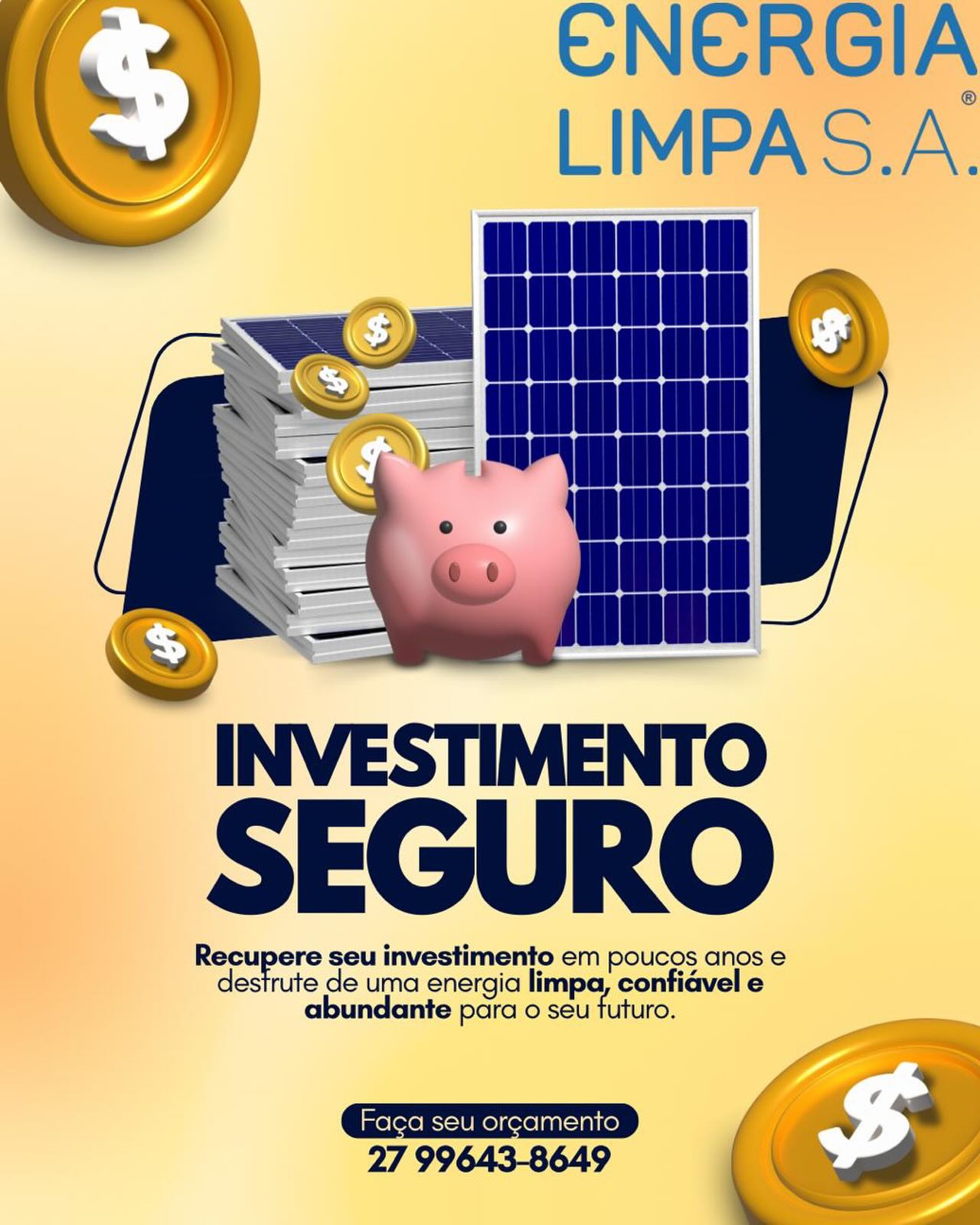 Energia solar: ativo real, retorno previsível e proteção contra a alta da conta de luz. Um investimento que combina rentabilidade, segurança e sustentabilidade.