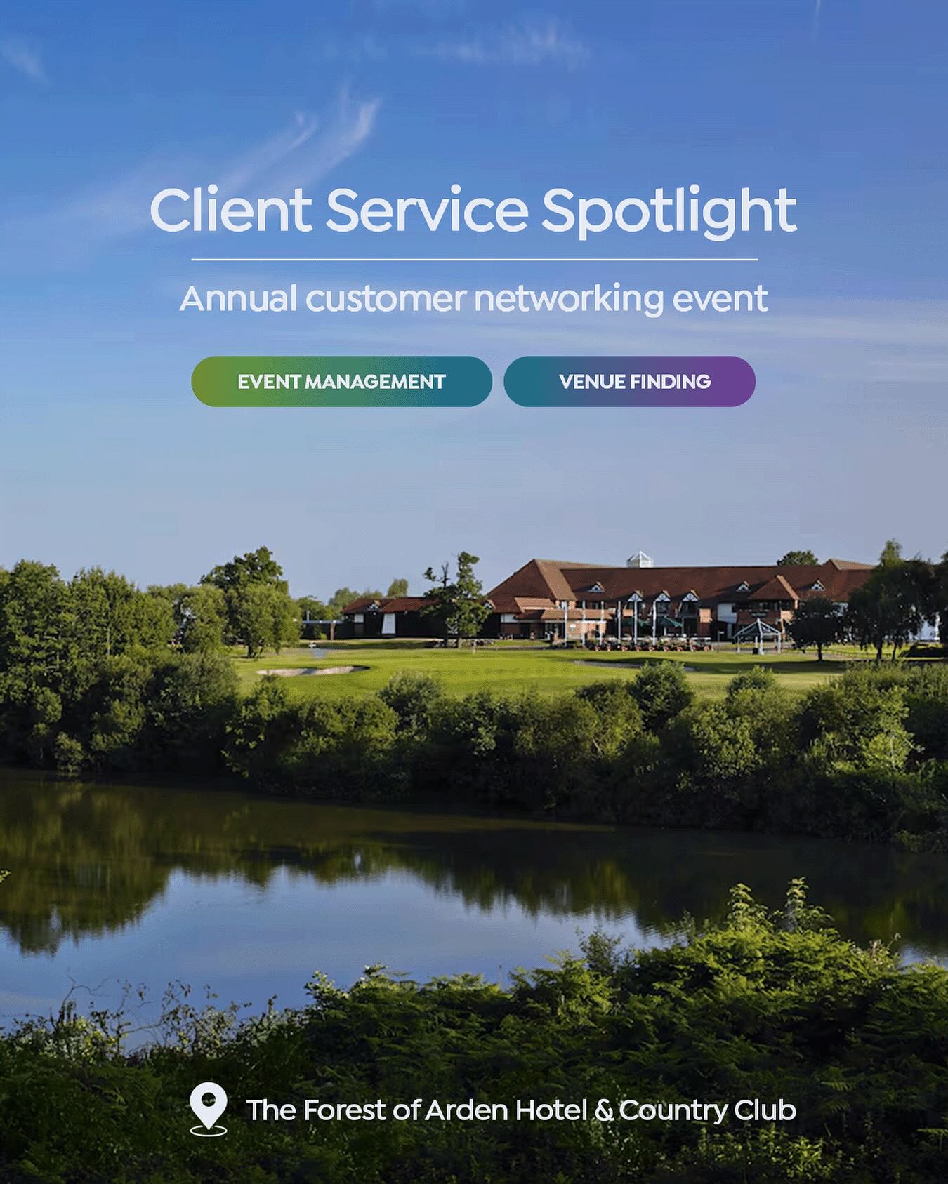 Great to be supporting our client and confirming the Forest of Arden Hotel for their annual customer networking event. The Forest of Arden Hotel & Country Club is a spa and golf hotel found near Birmingham and is set in acres of beautiful woodland.
Services provided:
• Venue Finding
• Event Management
.
.
.
#limebluesolutions #travel #hotels #events #design #venue #live #virtual #production #av #incentives #rewards #client #sitevisit #uk #successful #networking #LuxuryHotelsUK #venuefinding #eventprofessionals #eventprofsuk #berkshire #cookham #creativesolutions #eventstyling #lifestyle