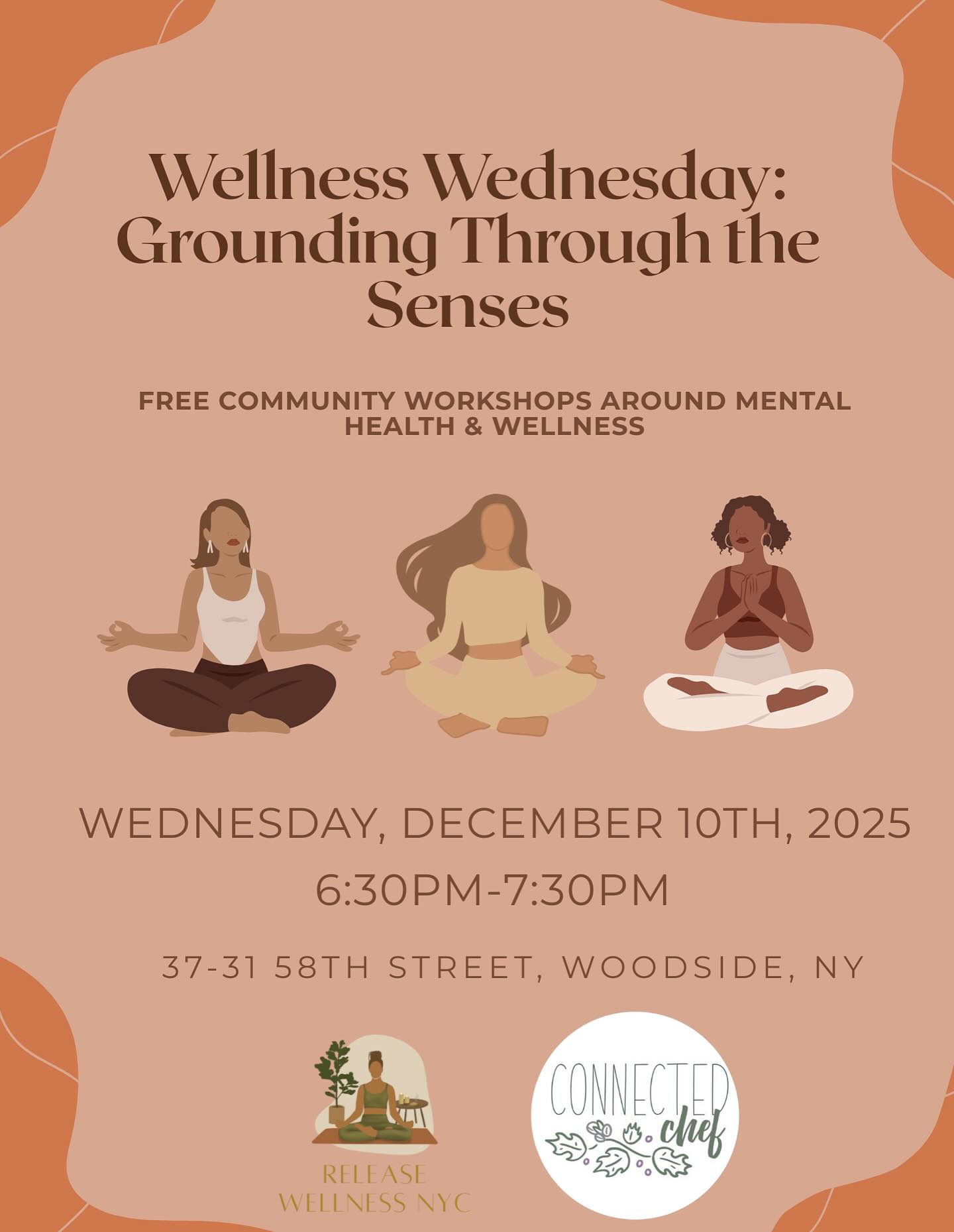 Join us for our next Wellness Wednesday on Wednesday, December 10th at 6:30PM in collaboration with Connected Chef. Grounding the senses will be an interactive workshop that will provide moments for pausing, reflecting and grounding through different practices including meditation and essential oils✨🫶🏼
All attendees will be registered for a raffle of a 20$ gift card ✨
Register at the link in our bio 🔗