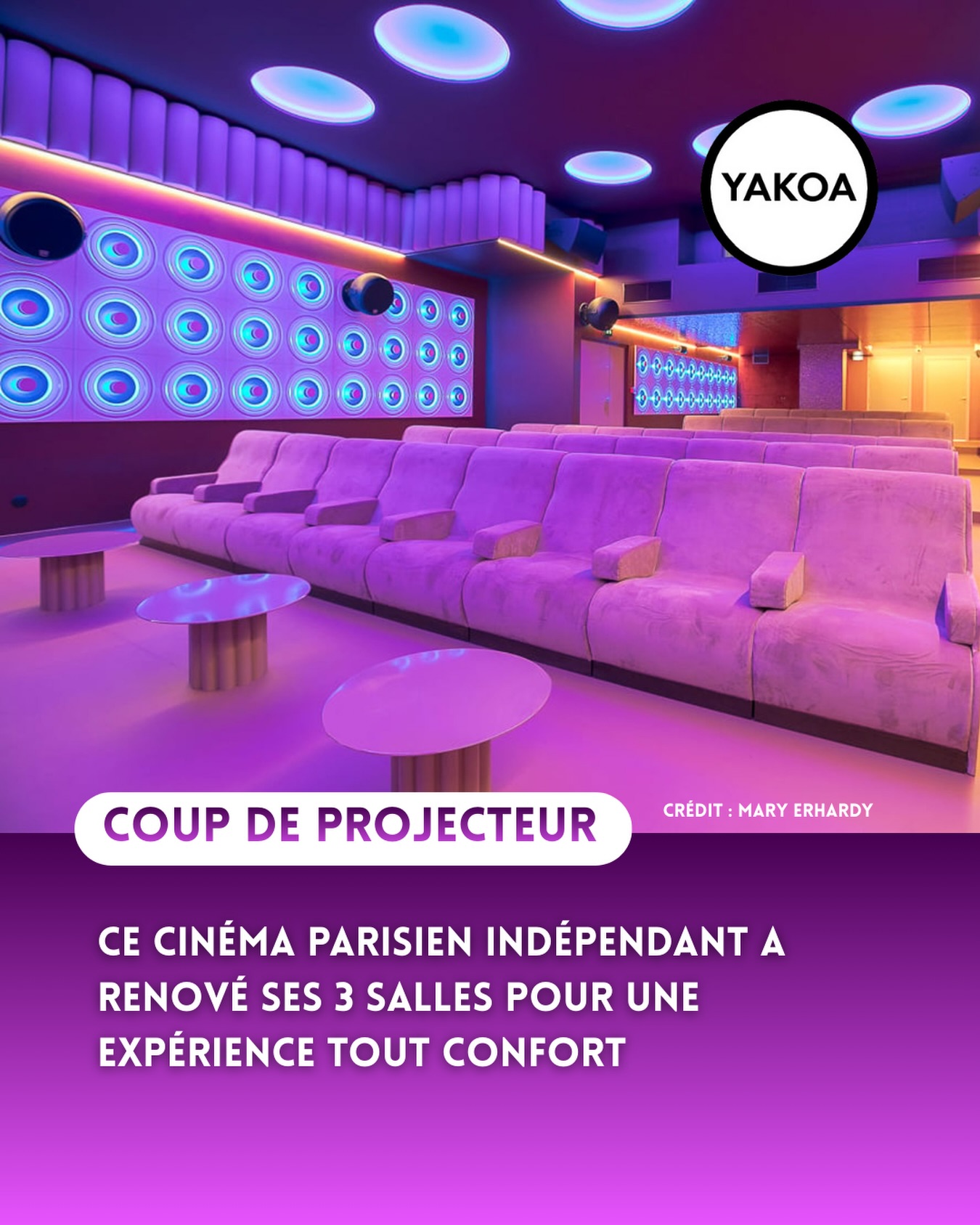 À deux pas des Champs-Élysées, l’Elysées Lincoln profite d’un emplacement idéal, en plein cœur d’un des quartiers les plus vivants de Paris. C’est une adresse appréciée des passionnés de cinéma comme des visiteurs curieux, qui viennent y découvrir des films de répertoire, des avant-premières et parfois même rencontrer les équipes des films.
Après de grands travaux, le cinéma indépendant s’est offert une vraie mise à niveau : les équipements de projection passent désormais en laser 4K, avec une image ultra nette et un contraste impressionnant. Côté ambiance, la décoration sort des codes habituels dans une ambiance à la Wes Anderson, avec des fauteuils spacieux et un vrai sentiment d’espace.
Ici, on aime le cinéma avec une programmation pointue et variée. Et point important ! Pas de popcorn pour être tranquille devant son film.
Alors qu’en pensez-vous ?
———————
📍Elysées Lincoln
14 rue Lincoln - Paris 8
#cinemaindependant #salledecinema #cinemaparis #cinephiles #artetessai #parisvintage #parisinsolite #addesign #designdeco #parisfilm #cinemafrancais #pariszigzag #parisweloveyou