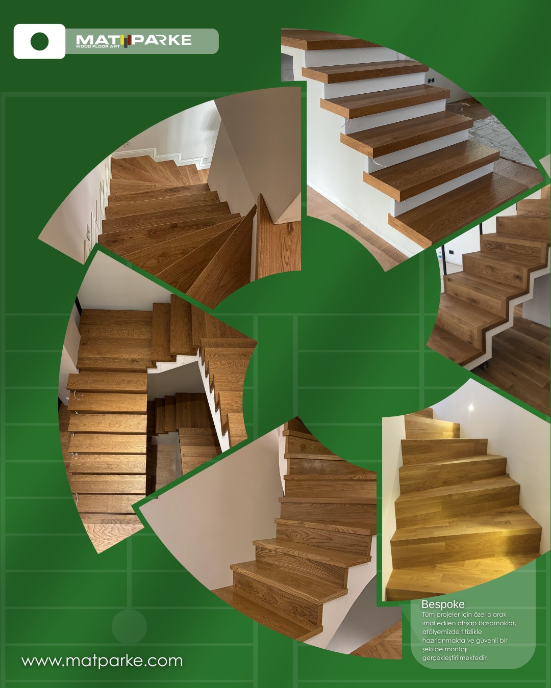 Mat Parke Atölyesi olarak, ahşap merdivenlerde uzmanlaşmış ekibimiz ile tüm tasarım hayallerinize cevap veriyoruz.
📐 Kişiye Özel Tasarım: Projelerinizdeki her bir detaya uygun, tamamen sizin zevkinizi yansıtan özel kesimler ve benzersiz tasarımlar.
🛡️ Çelik Kadar Sağlam Yapı: Geliştirdiğimiz alt yapı güçlendirme formülleri sayesinde, ahşabın sıcaklığını merdivenler ile birleştiriyoruz. Mekanlarınıza uzun ömürlü ve güvenilir bir çözüm sunuyoruz.
🎨 Estetik Dokunuş: Ahşabın doğal zarafetini taşıyan merdivenlerimizle mekanlarınıza sadece bir geçiş yolu değil, aynı zamanda güçlü ve şık bir sanat eseri katın.
Mat Parke ile estetik ve mühendisliği birleştiren, hem göze hem de zamana hitap eden merdivenlere sahip olun.
Hayalinizdeki şıklık, beklediğiniz güvenlik ve sağlamlık şimdi tek bir adreste!