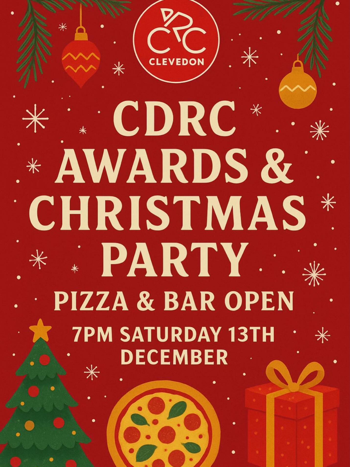 It’s officially time to mention Christmas party season! 🎄 For all CDRC members the annual
Awards 🏆and Christmas Party 🥳will be on 13th December, 7pm at the Sailing Club.
Free 🍕 for all! Get this in your diary!
And if you get drunk and have a hangover, the Fry Up 🍳☕️ is conveniently on the 14th.
Talk about good planning….😉. #cdrc #clevedonanddistrictroadclub #christmasparty #awardsnight #clublife #lycrafreeevening