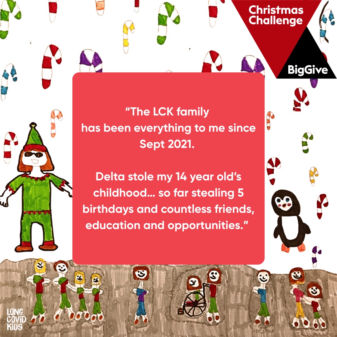 We woke up to this beautiful message today.
Help us keep supporting families:
📎Link in Bio to donate by the 9th December..
Thanks to Clara for the cheerful festive artwork, we love the penguin!
#ChristmasChallenge #Challenge #LongCovidKids #Artwork #Christmas