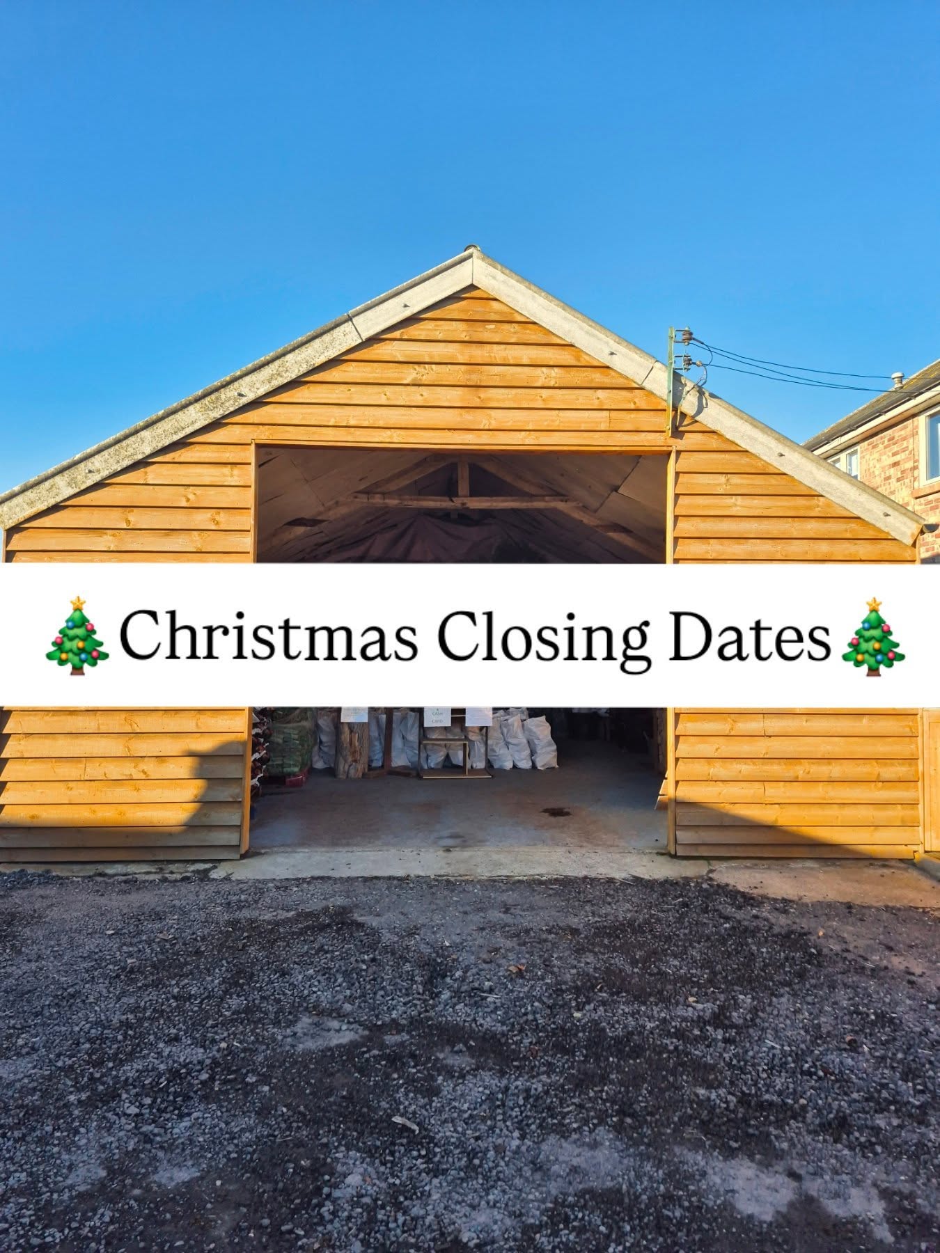 🎄CHRISTMAS CLOSING DATES🎄
With Chrsitmas less than a month away we wanted to share our Christmas closing dates so you can make sure your log stores are fully stocked before we close.
Last deliveries will be on Monday 22nd December 2025.
The shop will be closed from 3pm on the 24th December 2025 - 8am on the 5th January 2026.
Deliveries will start on the 5th January.
If you would like to book your delivery please call us on 01763260278 or visit us at our farm in Shepreth.
We wish you all a Merry Christmas and a Happy New Year. 🎅