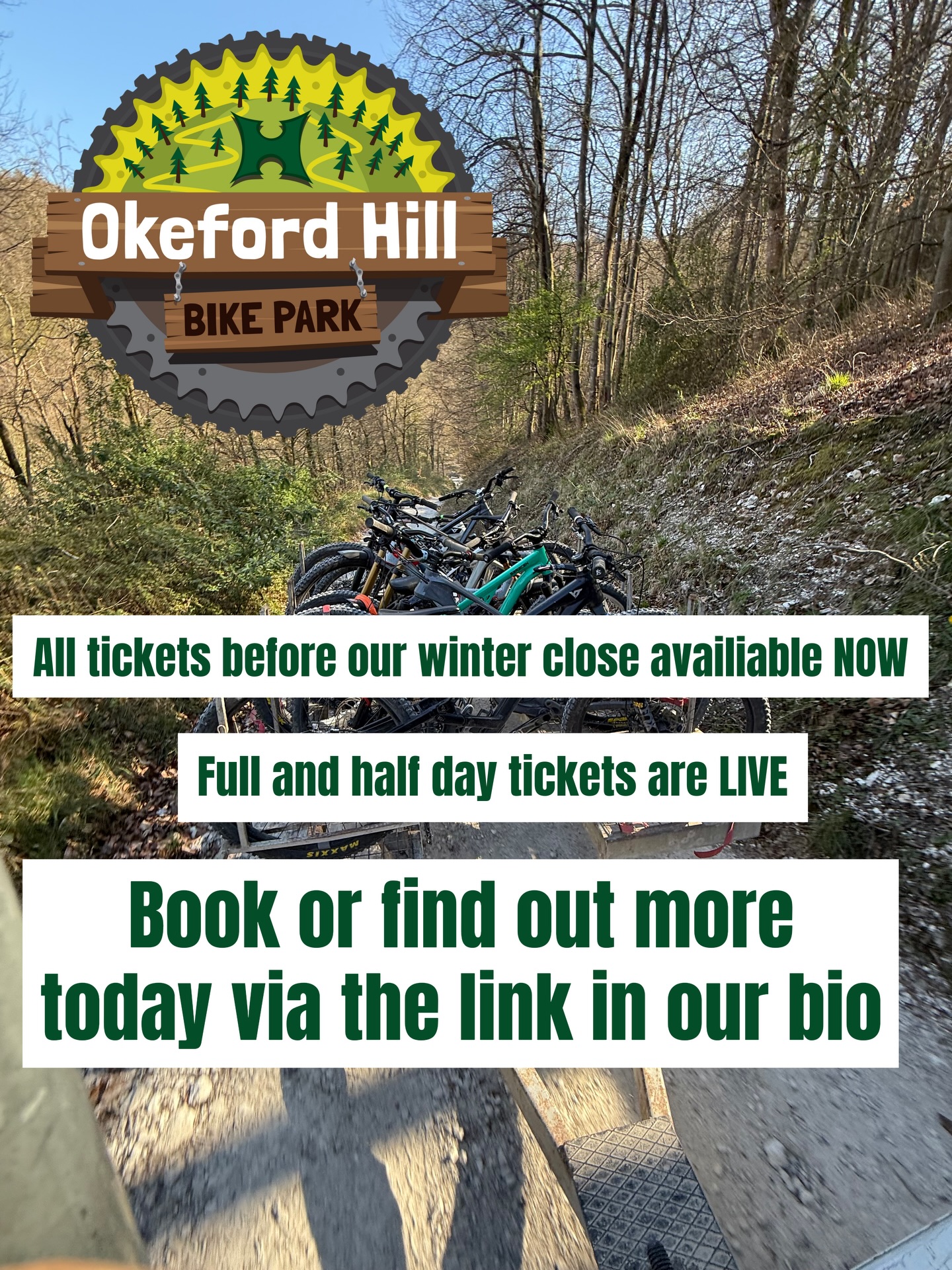 All tickets before our winter close available NOW
Full and half day tickets are LIVE
Book or find out more today via the link in our bio
#okefordhillbikepark #okefordhill