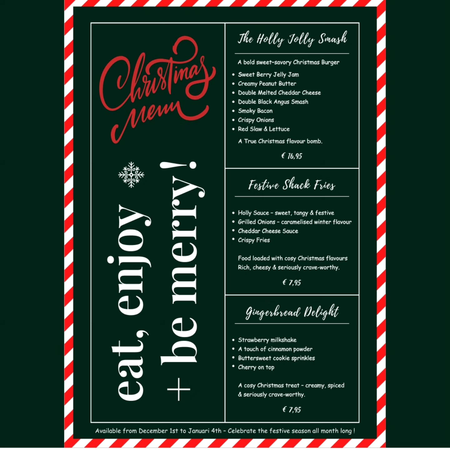 🎄 New Christmas Menu at Patty n Bun Maastricht! 🍔✨
The holiday season is just around the corner, and we’re celebrating at Patty n Bun with a brand-new Christmas menu, available at our restaurant all month from December 1st to January 4th. 🎅✨
This week, local food bloggers were invited to try our festive dishes — and their reactions were very promising! 😍 Curious to see what’s on the menu? Come and taste it for yourself!
We’re located just a few minutes away from the Magical Maastricht Christmas Market at the Vrijthof — the perfect spot to warm up and enjoy a delicious handcrafted burger during your Christmas outing. 🔥🍔
📍 Patty n Bun Maastricht — Handcrafted Burgers
Your go-to place for great food this winter, whether you’re dining in or grabbing takeout.
Stop by, warm up, enjoy, and let our Christmas specials surprise you. 🎄✨
See you soon!
.
.
pattynbun #maastrichtfood #smashburger #burgerlover #foodiesnl #maastrichtcity #foodreels #viralfood #foodtiktoknl #foodspot