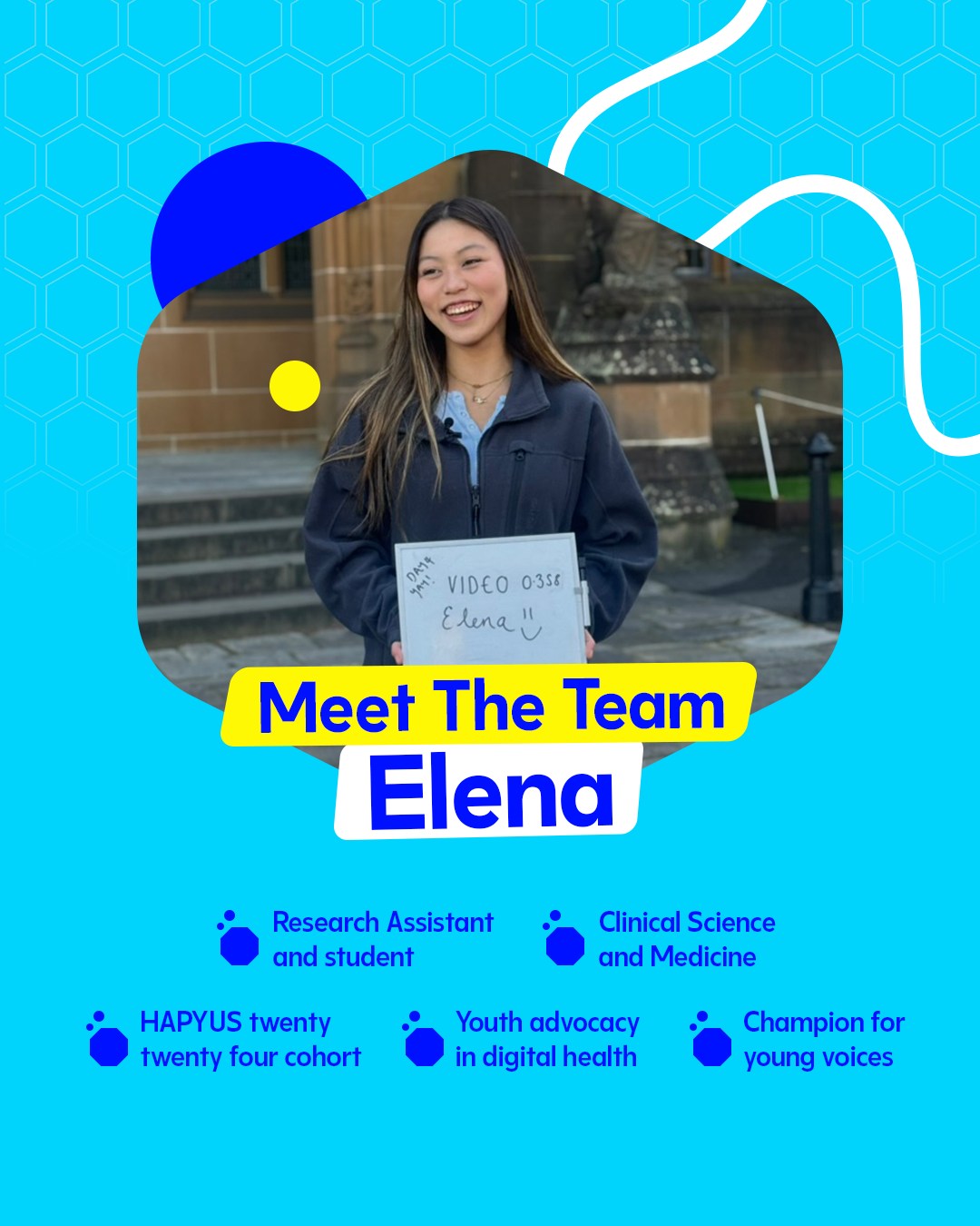 Say hello to Elena Wang. (she/her)
She studies Clinical Science and Medicine at Western Sydney University and works as a Research Assistant.
As part of the HAPYUS twenty twenty four cohort, she focused on youth advocacy and health in a fast changing digital world.
Elena cares about making research clearer for young people so more voices are included from the start.
If you want practical ways to learn, contribute and feel heard, you are in the right place. 📚🌟
🔗 Use the link in bio to sign up now.
#youthvoice #youngpeople #publichealth #studentlife #researchmatters #healthliteracy #youthadvocacy #skillsforlife #aussieyouth