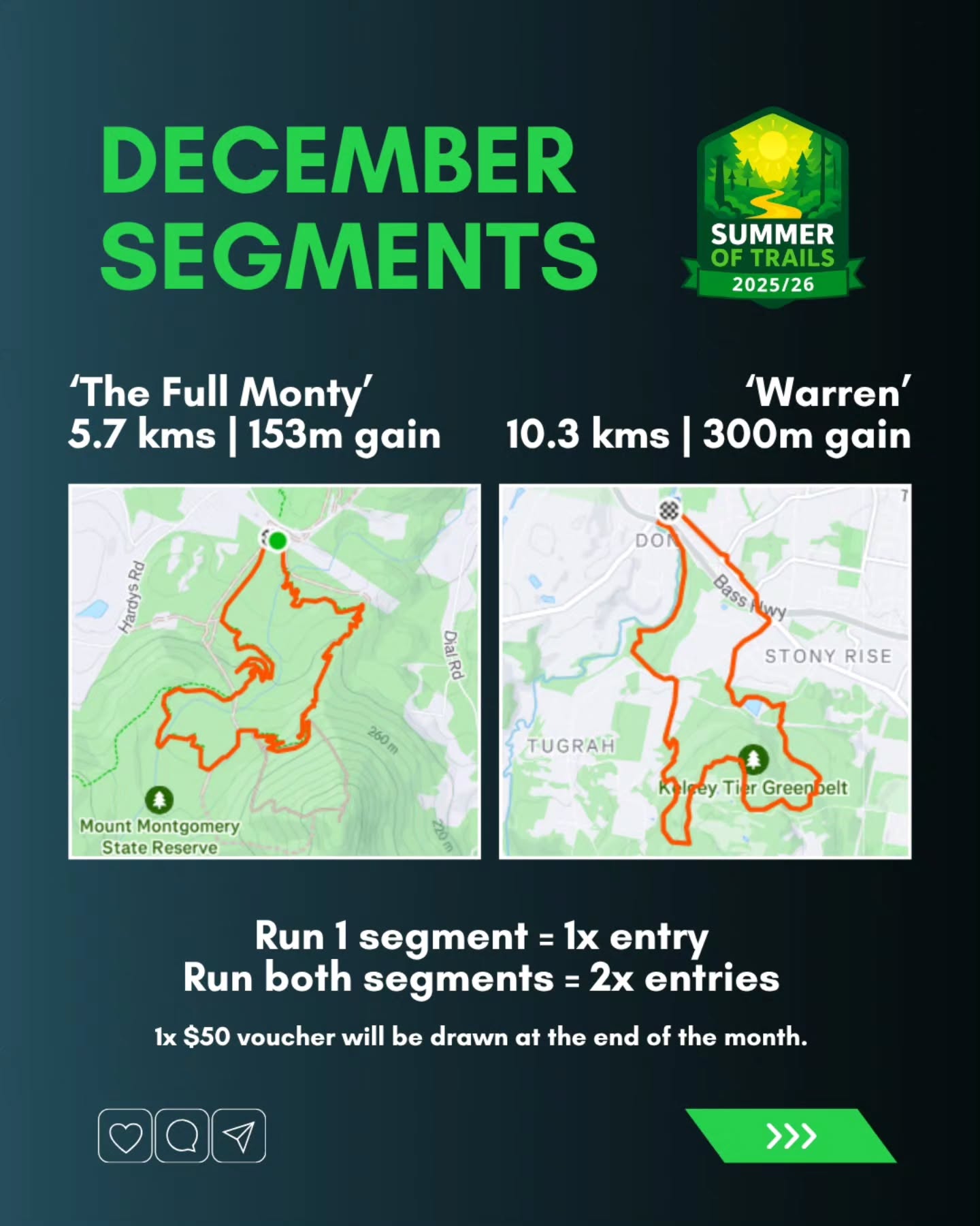 Summer of Trails kicks off TOMORROW 🌞⛰️
From December 1st, start ticking off our first two segments — “The Full Monty” and “Warren” — and get yourself in the draw to win a $50 voucher to use at any Tasmanian Multisport Adventures event: Gone Nuts 101 or Triple Tops Mountain Run.
Lace up, hit the trails, tag @overap.crc in your runs, and let the Summer of Trails begin 🏃♀️🏃♂️💥
#SummerOfTrails #SoT