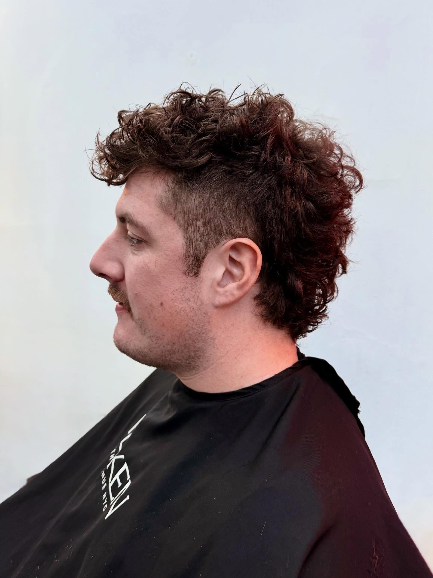 Modern mullet on natural curls with a fresh tidy-up on this cute moustache. by Arron at Do… Ryde.
#modernmullet #curlyhaircuts #curlymullet