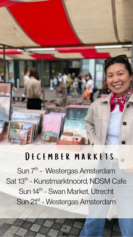 Whaattt it’s December already!? 🙈
Well you know what that means, holiday markets!
Shop small this year and support dreams✨
Sun 7th - Westergas Amsterdam
Sat 13th - @kunstmarktnoord, NDSM Cafe
Sun 14th - @swan_market, Utrecht
Sun 21st - Westergas Amsterdam
#affordableart #utrechtart #supportsmallartists