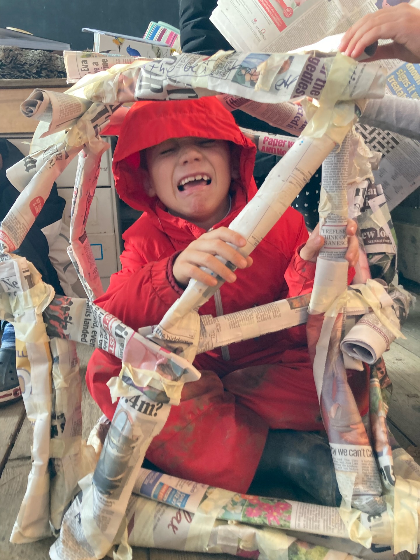 Yesterday's engineering lesson was a masterclass in creativity and teamwork.
Nicola's challenge to build a structure out of newspaper and masking tape (that could house a person and withstand a sprinkling of water from a can!) had everyone motivated and engaged.
The pride and sense of achievement when they succeeded was wonderful to see, and testament to why engineering is such a valuable subject ❤️