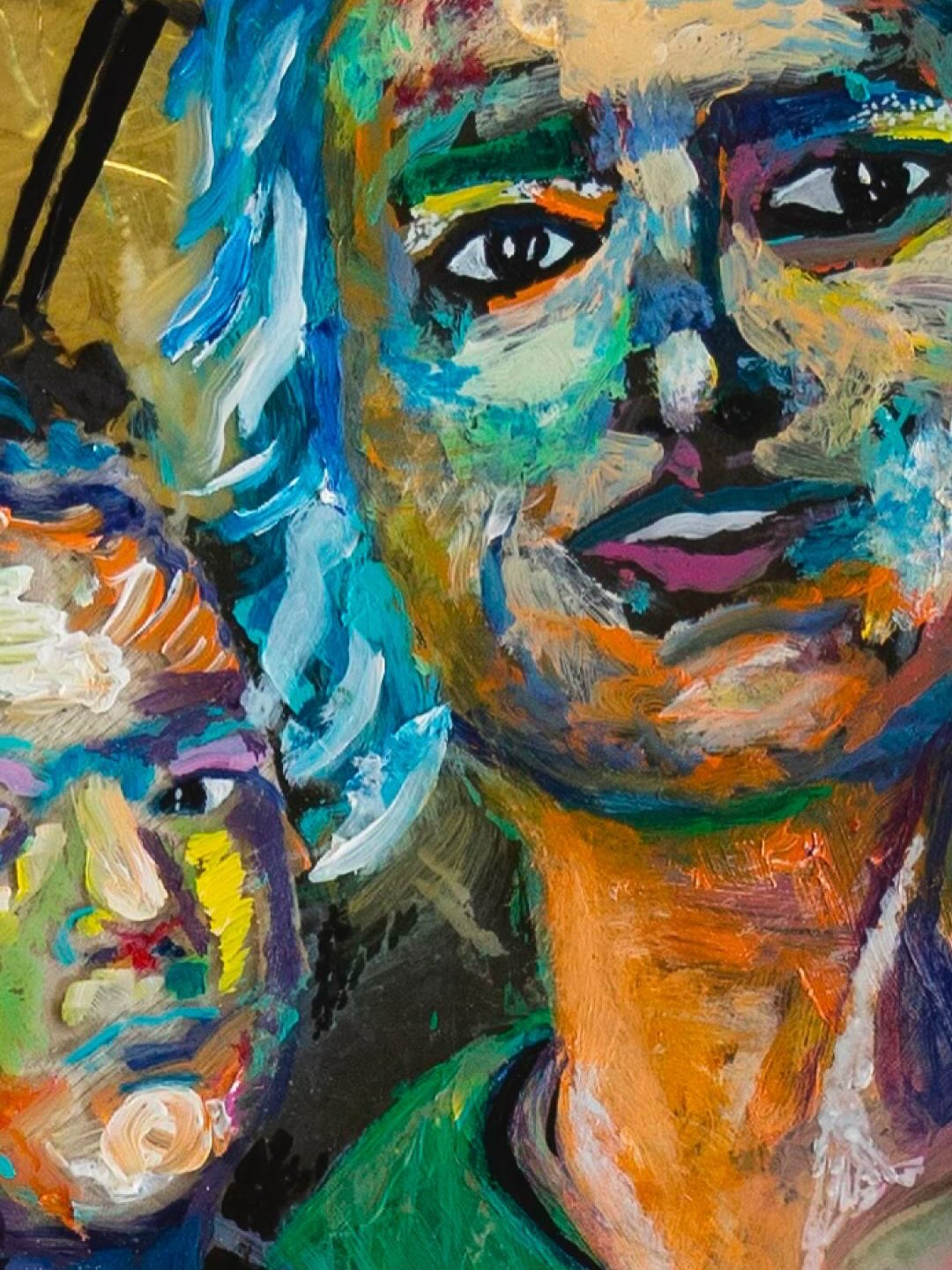 Ce regard-là, je le connais.
Il m’accompagne, il me touche, il me traverse.
C’est celui de Violette et de son enfant.
Deux visages qui me sont chers, et qui vivent aujourd’hui sur la toile présentée au Salon d’Automne.
Deux regards, une même tendresse.
Hizelaya