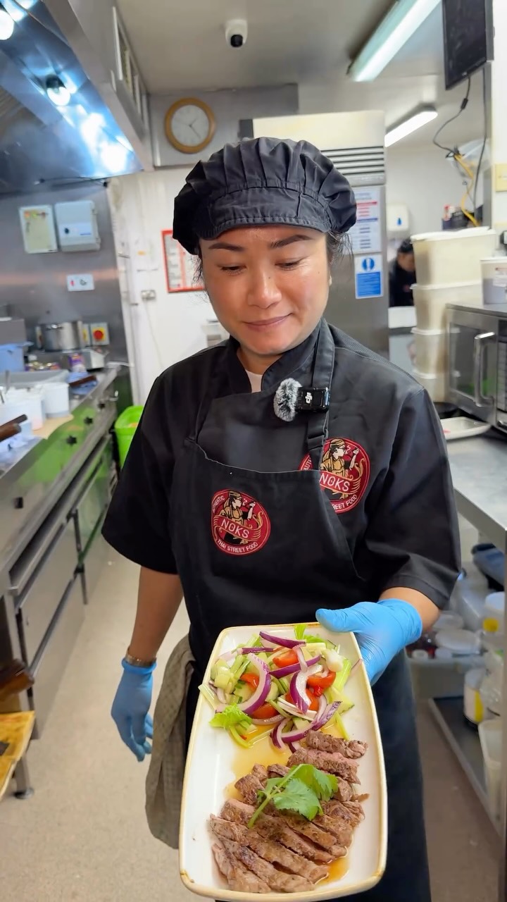 Nok makes our new starter special - BEEF SALAD
4oz Rump Steak 🥩✨One of our new quarterly specials at Nok’s Thai
Tender, juicy rump steak served with fresh salad, our homemade dressing, and Nam Jim Jaew - a tangy Thai dip made with fish sauce, lime, and tamarind.
It’s light, full of flavour, and the perfect healthy way to start your meal ♥️
Use the link in our bio to book your table - if you order online make sure to use code NOKS10 for 10% off, or TUESDAY20 for 20% off on a Tuesday! 🥳
#noksthaistreetfood #thaistreetfood #manchesterfood #manchesterthai #stockport #bramhall #noksthai