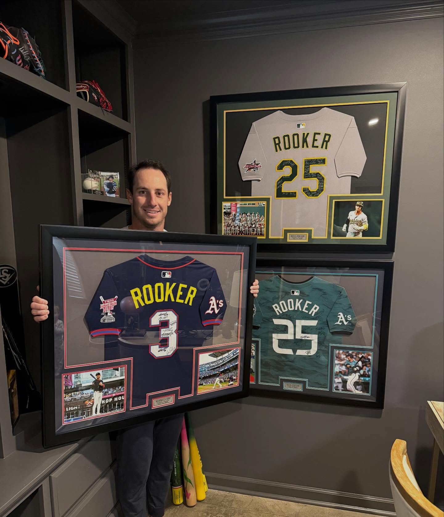 Big Thanks to the A’s Brent Rooker
2025 HR Derby & All-Star Game Jerseys
#jerseyframing #framedjersey #sportsframing