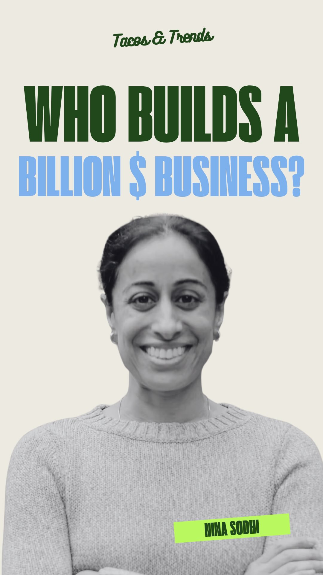 Her answer may surprise you!
According to Fractional CFO, Nina Sodhi, the “Money People” don’t create the million & billion dollar businesses, Founders do.
Now that’s not to say that finance professionals aren’t crucial to growth, but the brand visionaries are the driving force behind scale.
Everyone has a role to play, and it’s important to know yours.
Catch the full episode on YouTube!
.
.
.
#TacosandTrends #CFO #FinancialAdvice #BusinessGrowth #Fractional