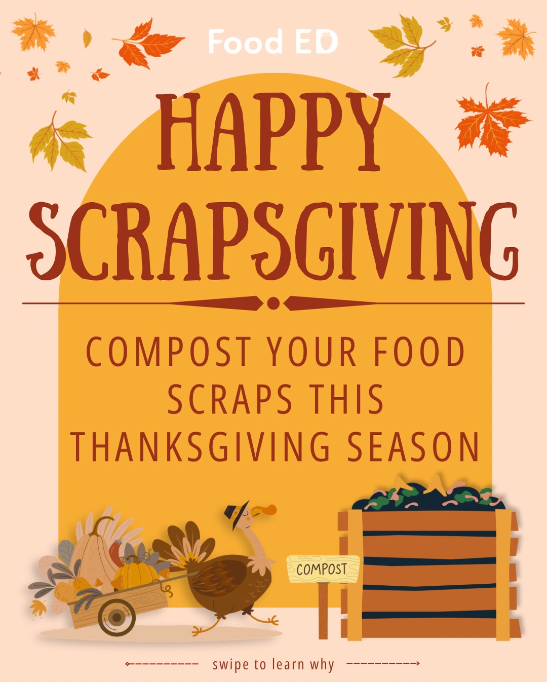 Happy Scrapsgiving! 🦃 🥕🍠🧅🫘🥖
We’d be so thankful and grateful for food scraps to make their way into our community compost bins, into your backyard composting, or even into your green bin! Follow our signs to see what we can and can’t accept in our bins 🙏 Let’s keep our food waste resources local this season of gratitude! ♻️🪱