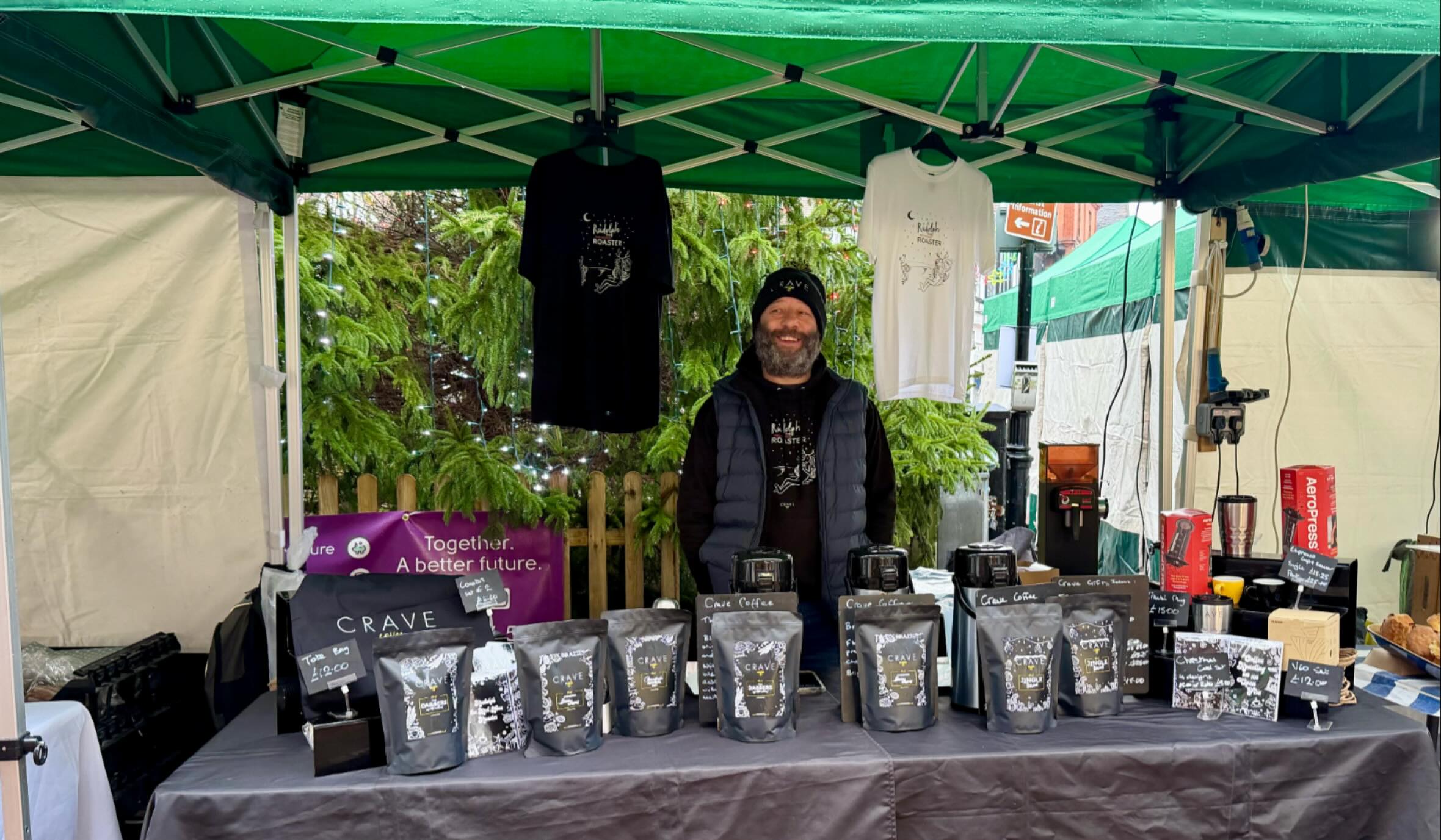 Good to see Jez from @cravecoffeeuk all setup for the farmers market this morning in Nantwich