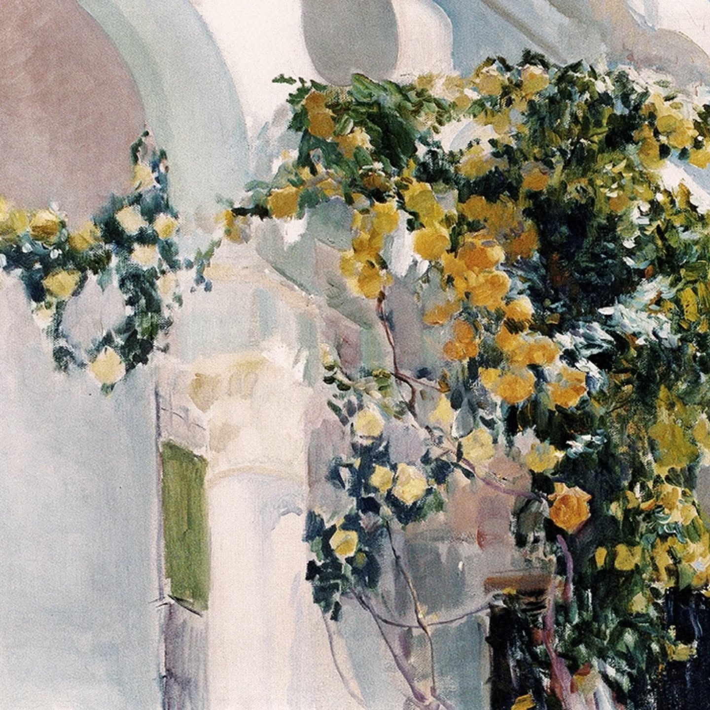 'Rosebush at the Sorolla House' by Joaquín Sorolla, 1918-19, Oil on canvas
Museo Sorolla, Madrid
___
#oilpaintings #joaquinsorolla #impressionism