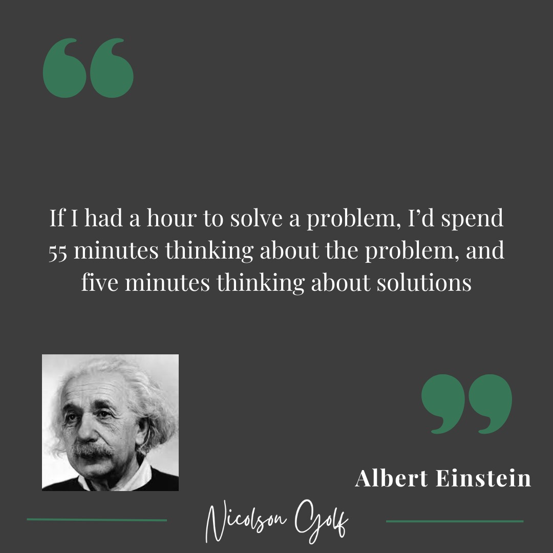 Some Einstein-type thinking will cut through the noise of golf tips. Your ability to self-correct begins with your ability to establish how the club is misbehaving through impact. Failing to frame the problem opens up a world of irrelevant solutions. Investing in improving your Impact IQ will pay off. #golflessonssurrey #einsteingolf #golftips