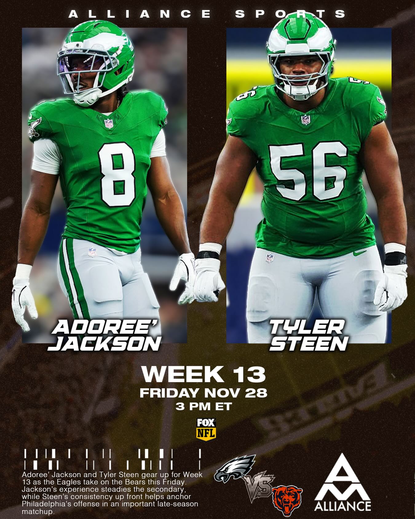 Friday energy 🔥 @t.steen54 & @adoreeknows ready for the Bears 🦅