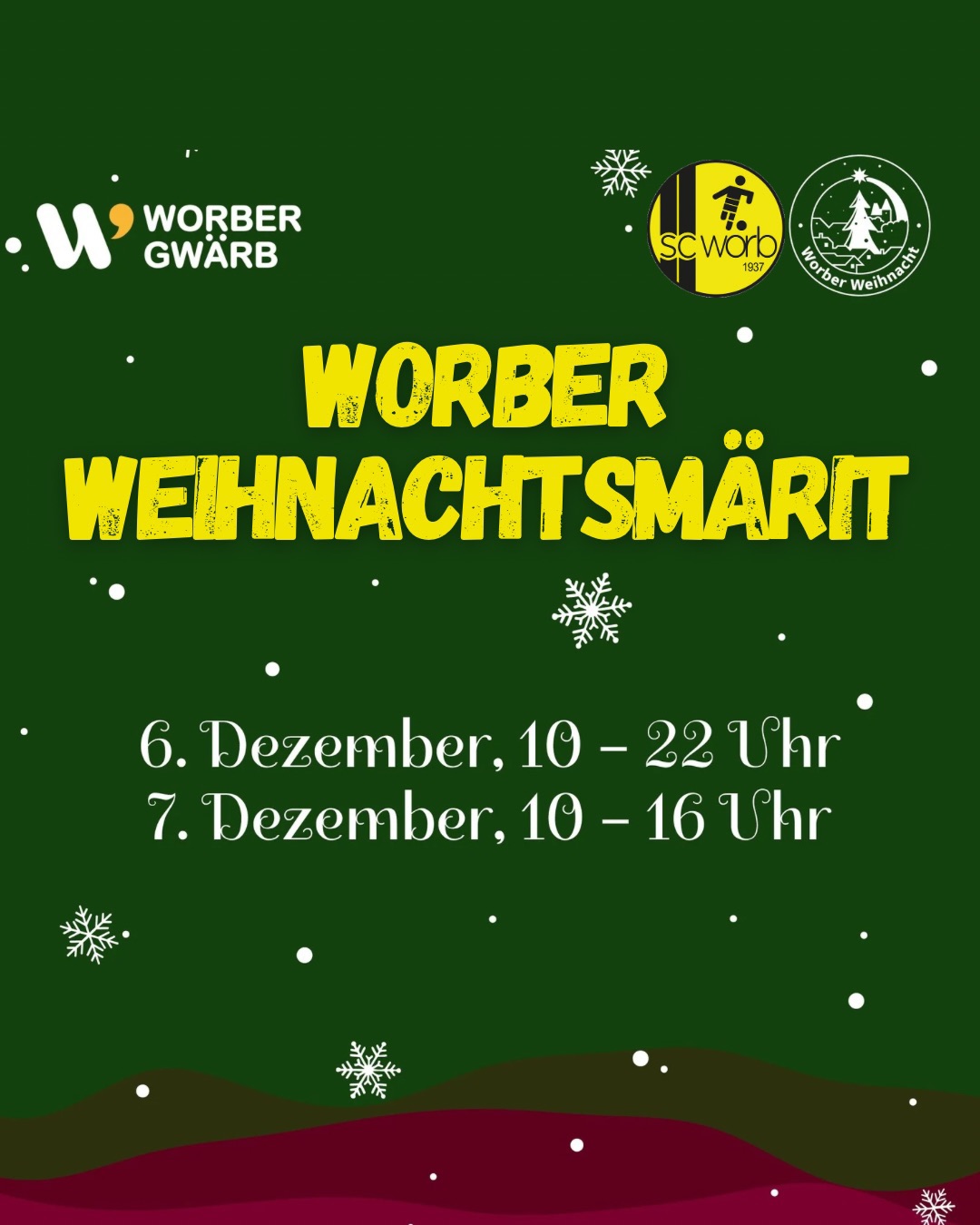 Glühwein, Lichter & gute Laune – wir sind am Worber Weihnachtsmärit! Kommt dieses Wochenende vorbei und geniesst die festliche Stimmung. ✨🎄🎅