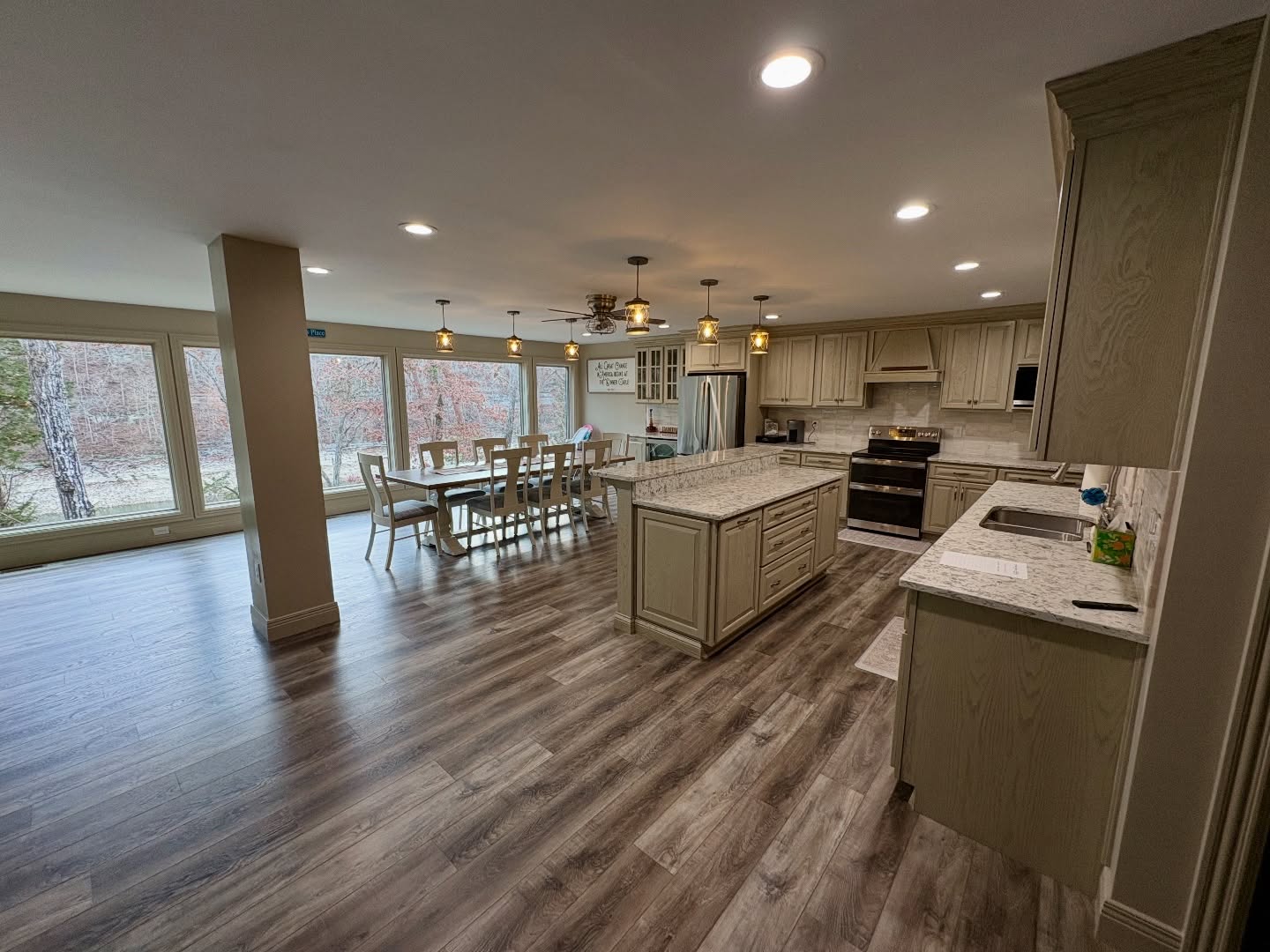 This has been one of our favorite projects to date. We don’t have before photos, but we did a doozy on this unit. We took everything down to the studs, reconfigured the entire layout and brought it back better than ever. The space was redesigned from the ground up to match all of the clients needs.
Some of the highlights include the tiled showers, the beautiful open kitchen concept with large windows, and the brand new kitchen cabinets.
All of these finishes tie the whole unit together. Enjoy! 🔨