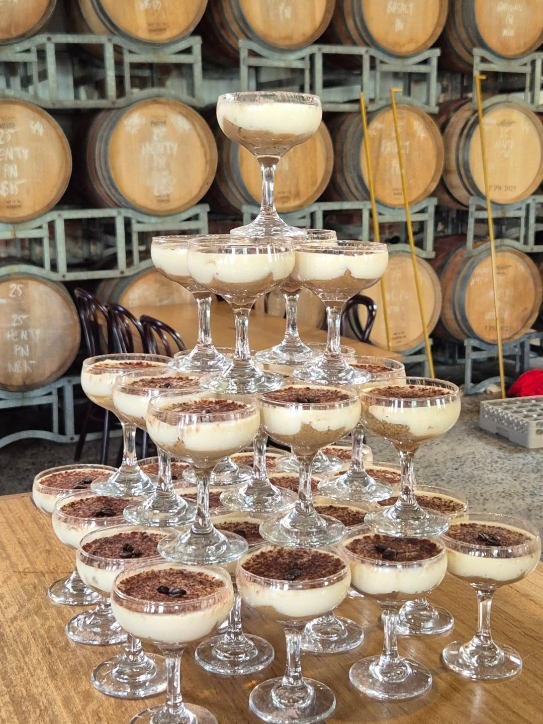 Yesterday I attended @provenance_wines for a headshots day with other local wedding vendors — and I provided a Tiramisu Dessert Tower for morning tea
This was all in preparation for the upcoming
@geelongweddingguide Expo on January 18th.
It was such a fun way to spend the day connecting with other businesses in the industry.
I’ll have a dessert tower on display at the expo on, so if you’re planning a wedding and want something a little different to the traditional cake moment, come say hello, take a look and chat all things dessert tables + towers