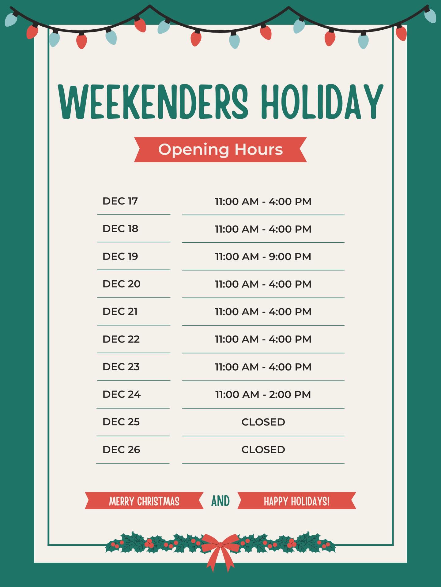 Holiday magic happens after dark!
We're staying open late for some last-minute shopping (or just to avoid family).
Open Monday and Tuesday too! 🛍️