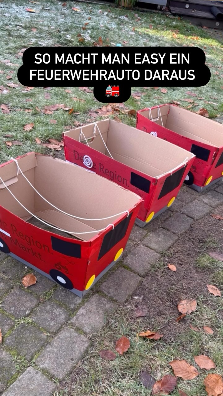 Du hast auch so eine Papp Box vom letzten Einkauf herum liegen? Mit ein wenig Kreativität wird sie zum Feuerwehrauto für kleine Heldinnen und Helden! 🚒❤️
Du möchtest das Projekt nachbasteln? Schreib mir einfach „Fire“ als Kommentar oder DM – ich sende dir die PDF-Vorlagen für die Ausschnitte kostenlos zu. 🔥📩