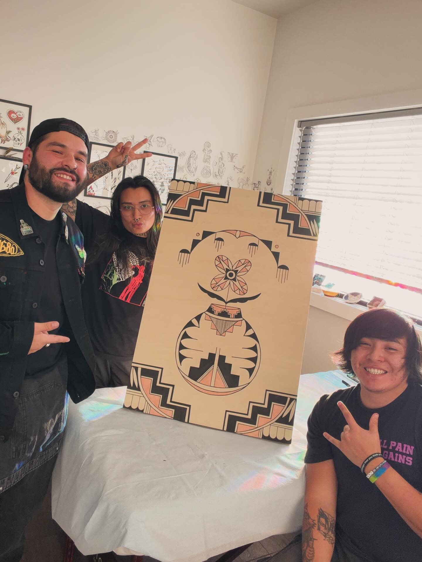 We will be auctioning off this painting at our Taps & Tats Event this Saturday from 6pm-10pm located @bowandarrowbrewing in ABQ NM🔥
Our Media team @rainflowertatu | @nasa_designz | @haatzeedesigns collaborated on this original painting as another way to uplift IWR’s fundraising efforts!
Come hang out & support for a chance to take this home along with other artwork & IWR swag 🩵
Will we see you there?
•
•
•
•
#givingtuesday #indigenouswomenrising #fundraiser #reproductivesovereignty #reproductivejustice #bowandarrowbrewing #tattoo #tattooflash #painting #nativeartists #indigenousart #givingtuesdaynow